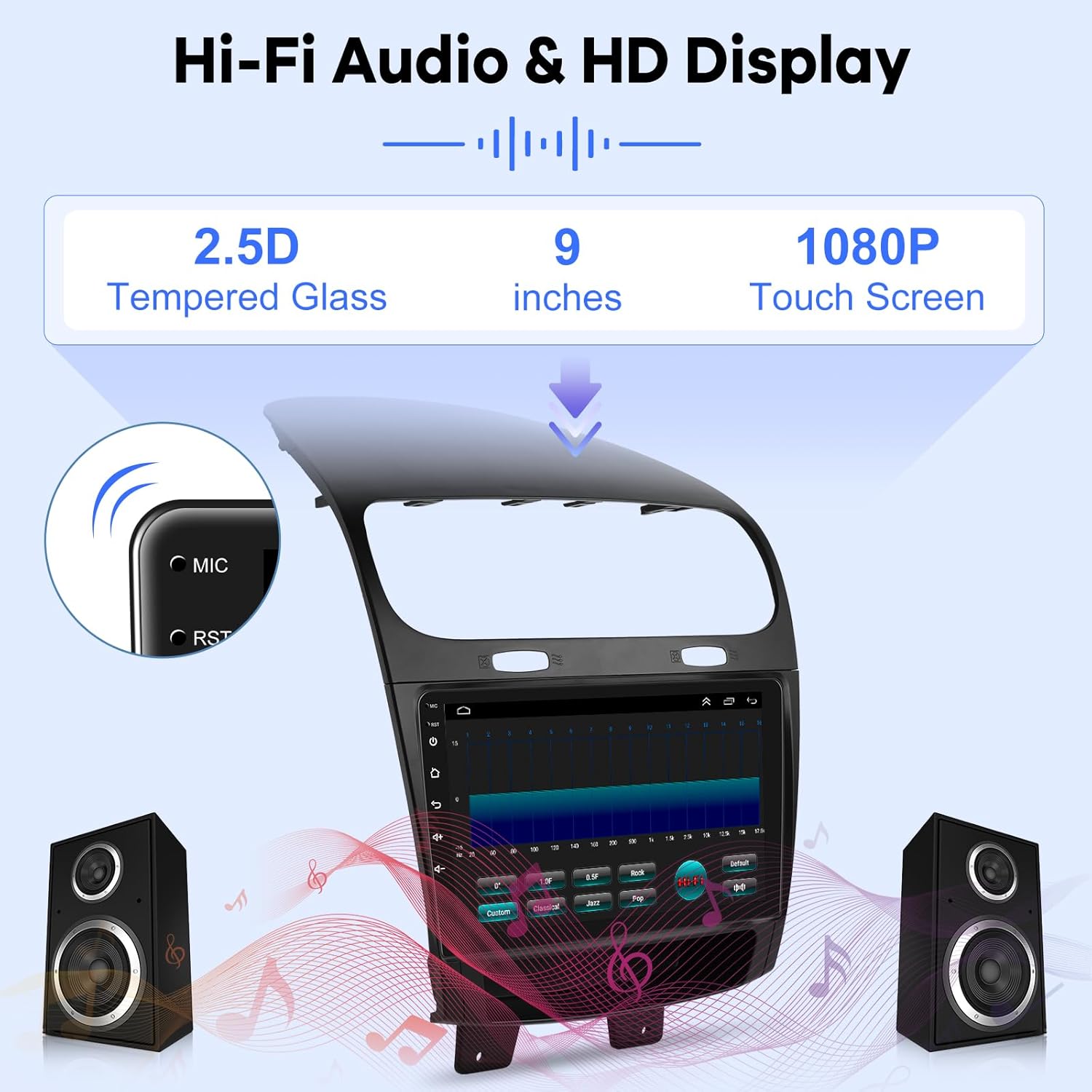 [2G 64G] Car Radio for Dodge Journey 2011-2019 and for Fiat Freemont 2012-2014, 9 inch Touch Screen Android Stereo, HiFi Audio/Carplay/Android Auto/SWC/Bluetooth/WiFi