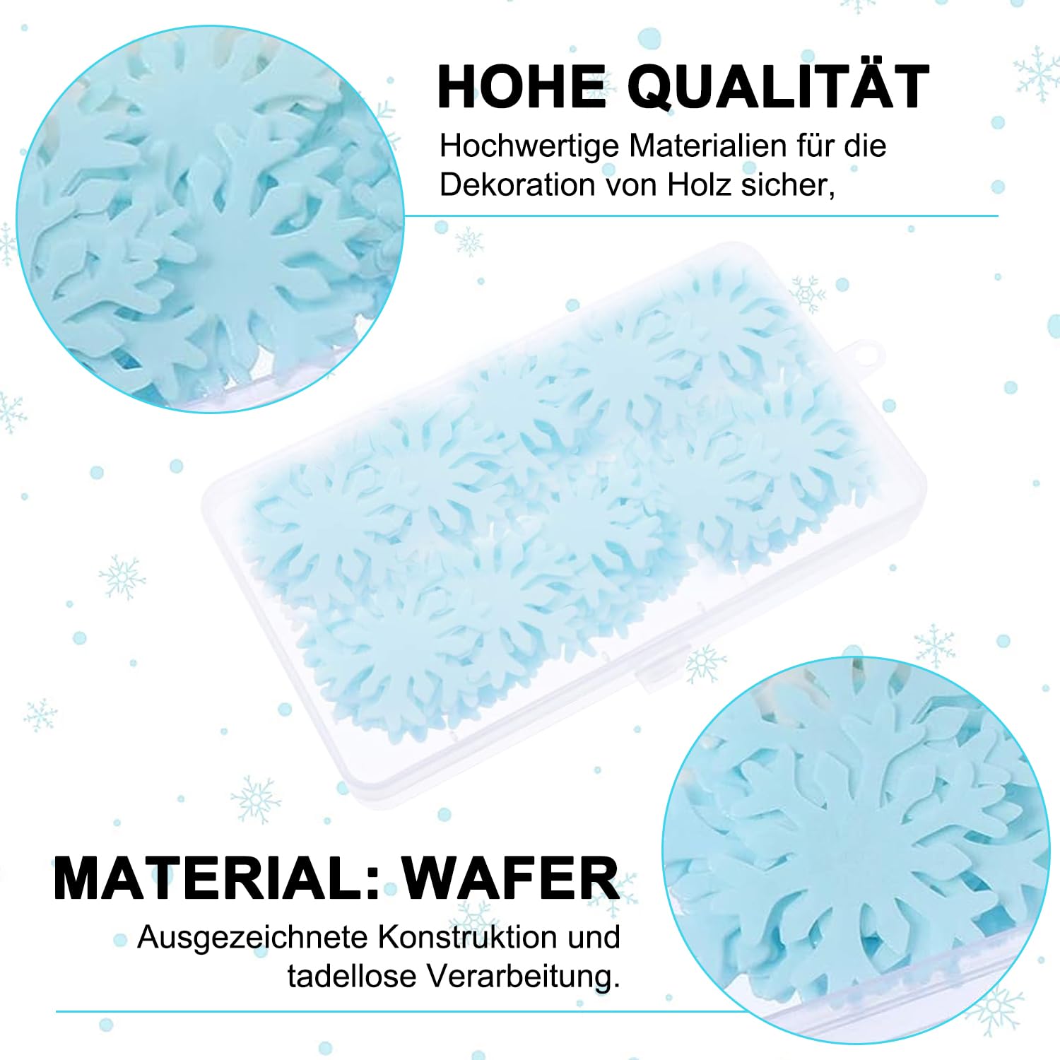 51-teiliges Schneeflocken-Kuchen-Deko-Set – Mit Kugeln & Schneeflocken Für Winterpartys