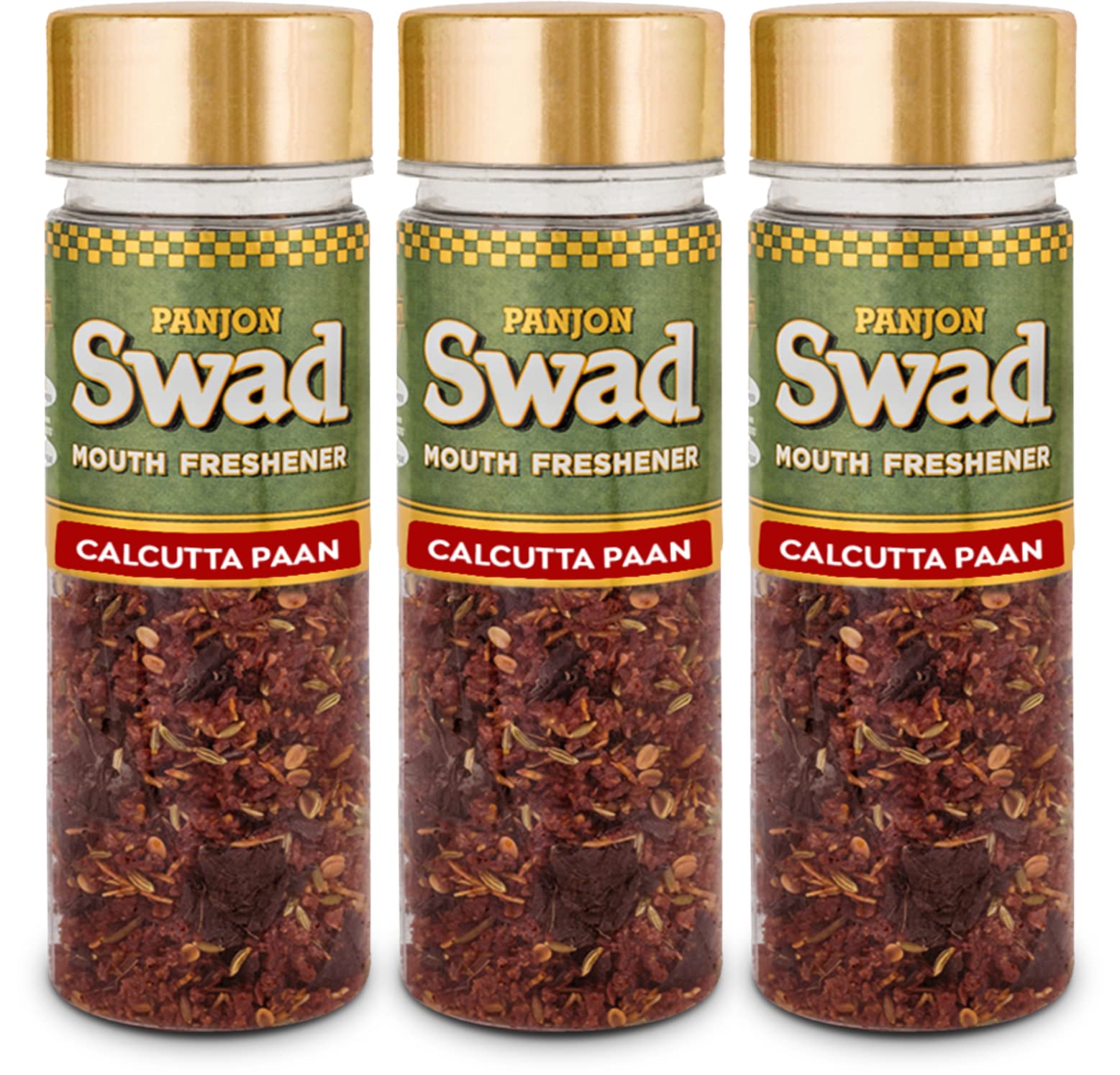 PANJON SWAD Calcutta Paan Mukhwas (3 X 100 Grams) | Meetha Paan Mukhwas | Hygienically Packed Traditional Sweet Pan Pachak | Tasty Mouth Freshener | After-Meal Snack | Dry Mukhwas, Pack of 3