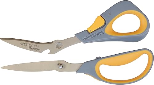 Miniatura 5 de Westcott Tijeras de banco de trabajo de titanio con funda y cortador de cerámica, 8 pulgadas (16512)