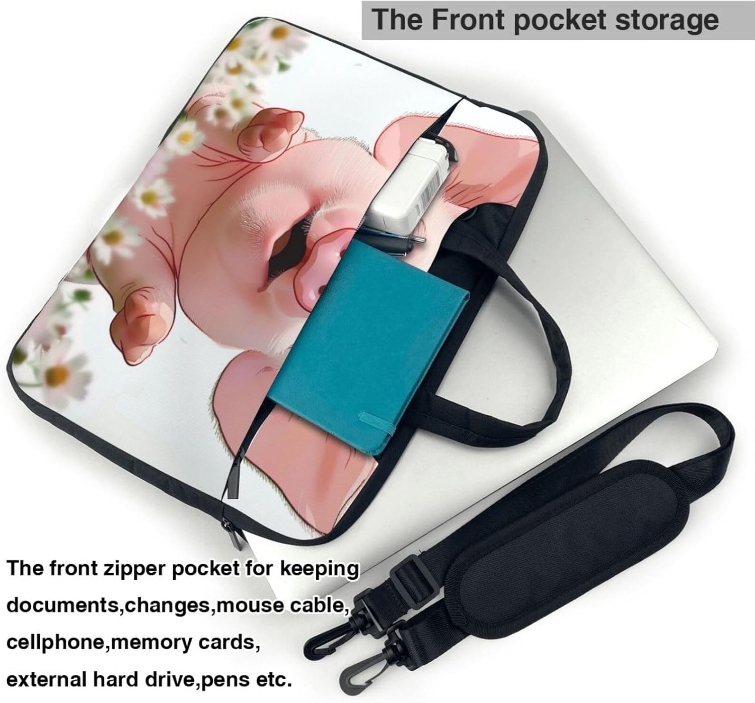 Farm Animal Laptop Bag, Triple Layer Protection Shockproof Crossbody Laptop Shoulder Bag for Men and Women