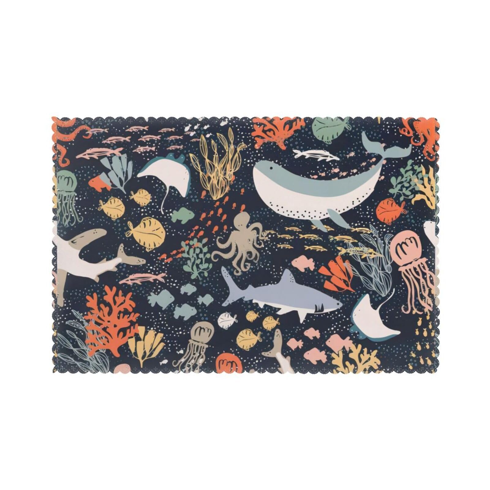 WHJSHOP Colorful Octopus Prints Placemats Set of 6 12x18in – Transform Your Table into a Cozy Haven for Memorable Meals