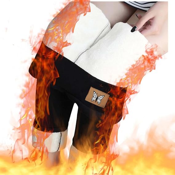 Fleece Lined Leggings for Women Winter Warm Thick Thermal Velvet Tights Stretchy Soft Sherpa High Waist Yoga Pants