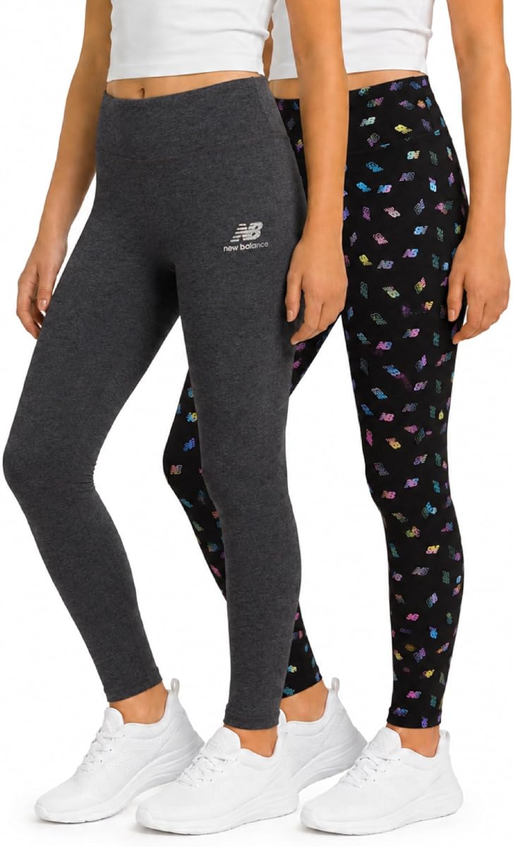 Girls Athletic Leggings, 2-Pack Yoga Pants for Dance & Workout