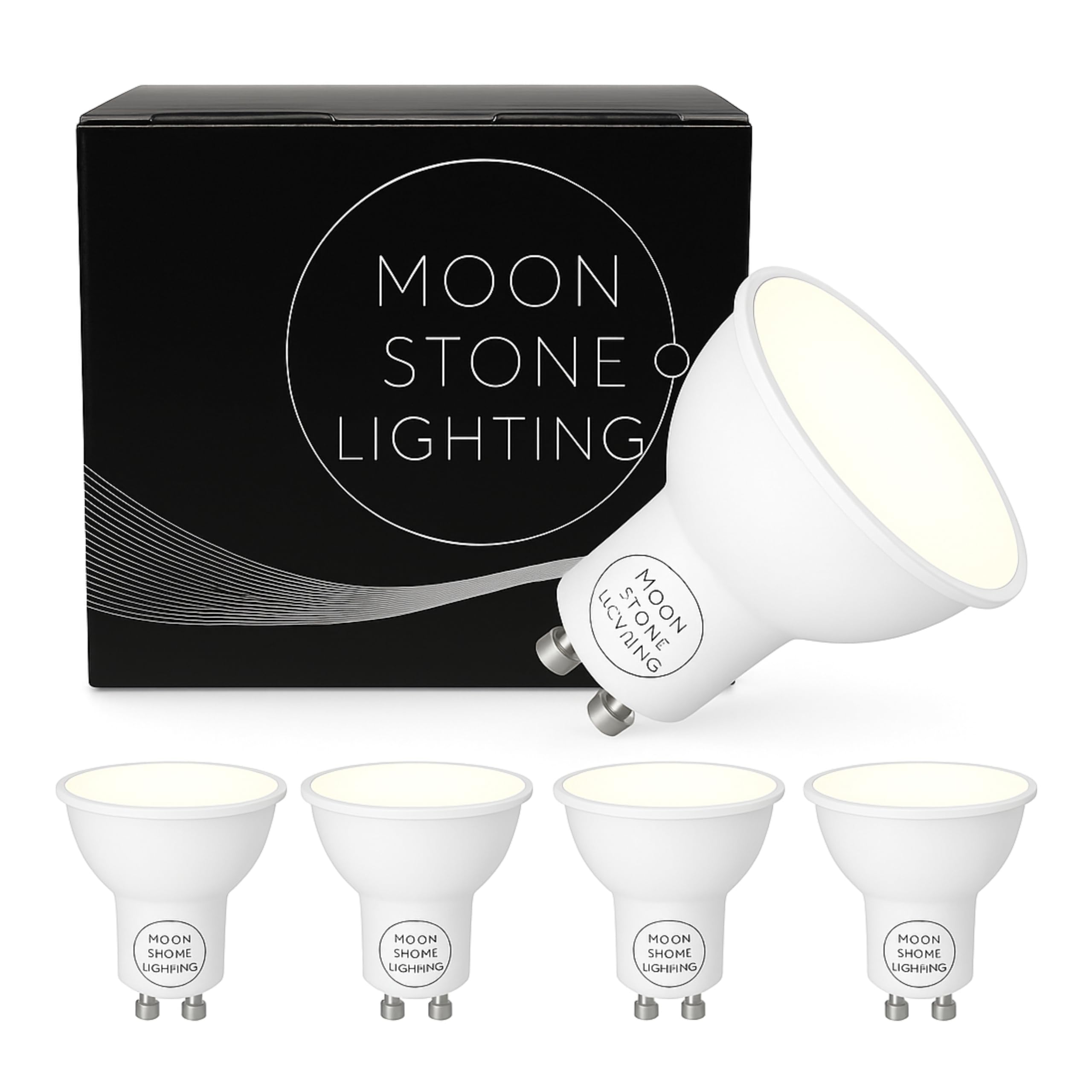 Moonstone Lighting LED GU10 Bulbs, Cool White, 6W, 510 Lumens, Non-Dimmable, Pack of 5 (6W Cool White 5 Pack)