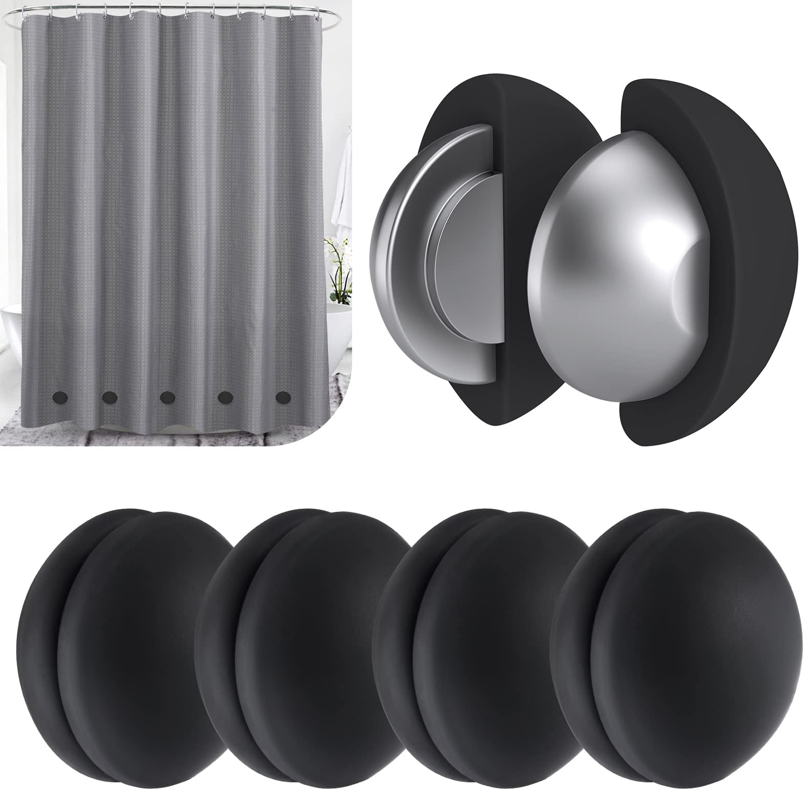 ROLIZOE Shower Curtain Weights, Silicone Encased Strong Shower Curtain No