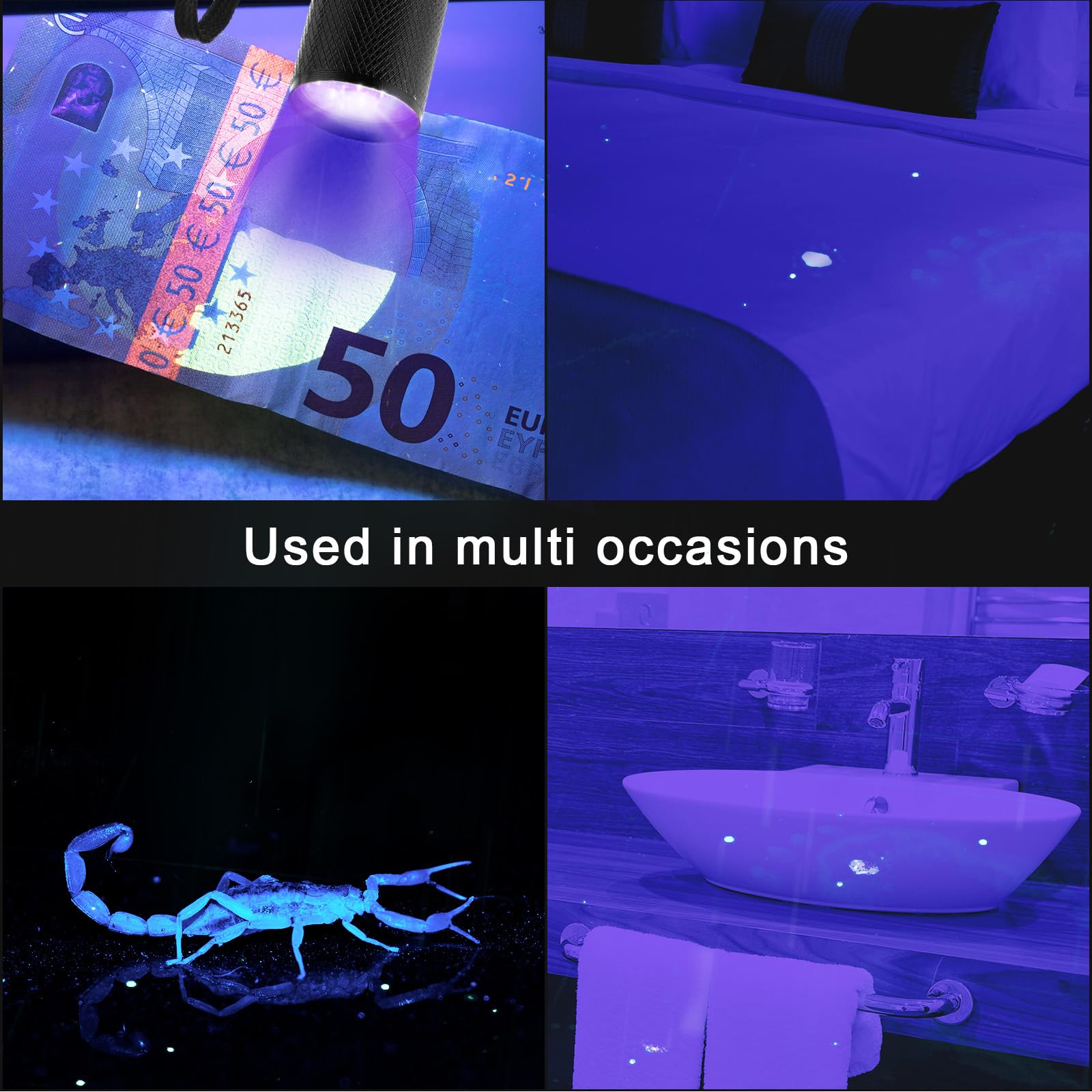 10x UV-Schwarzlicht-Taschenlampen – Zum Aufspüren Von Flecken & Urin