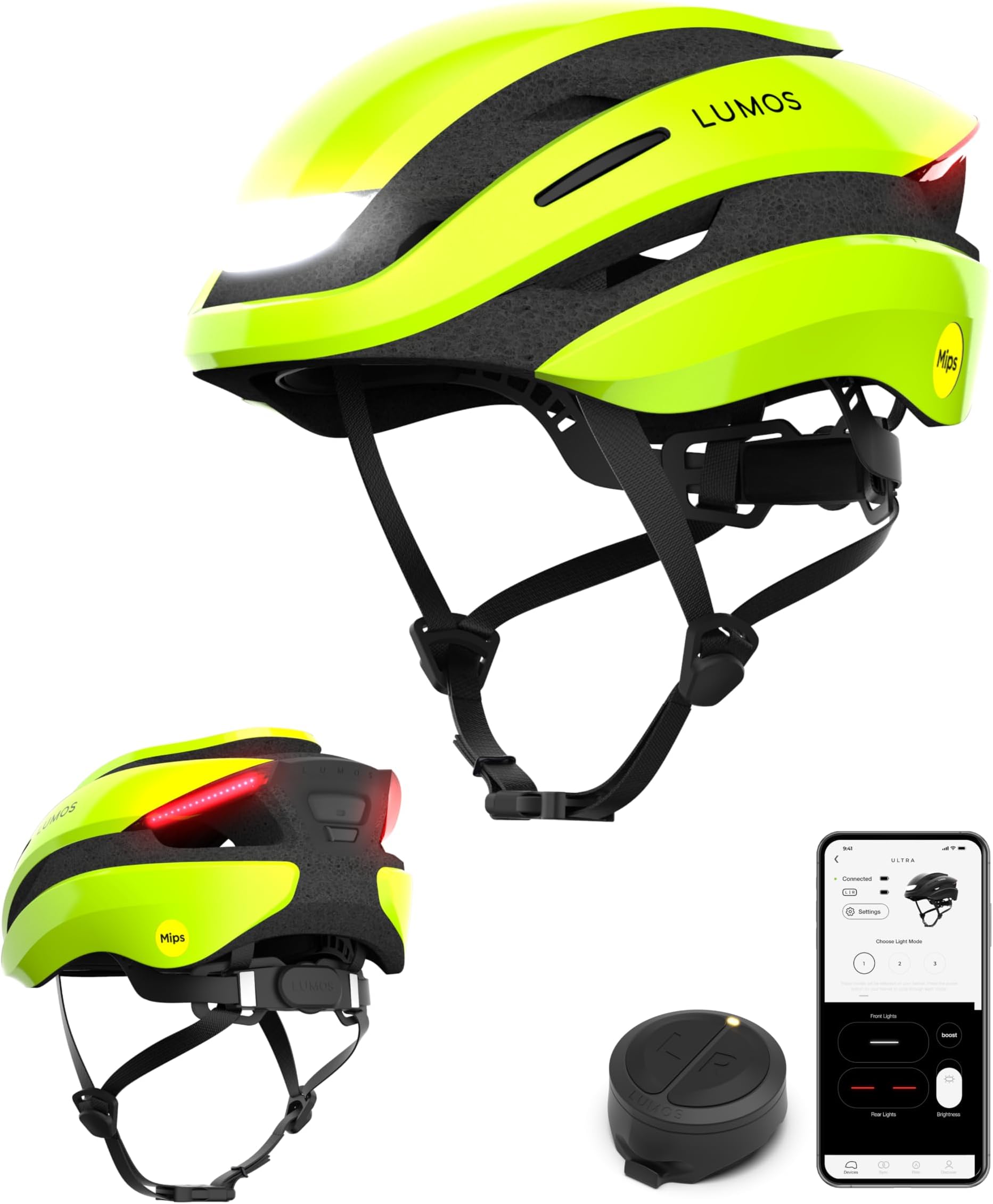Lumos Ultra Smart Bike Helmet | Customizable Front and Back LED Lights with Turn Signals | Road Bicycle Helmets for Adults: Men, Women (MIPS)