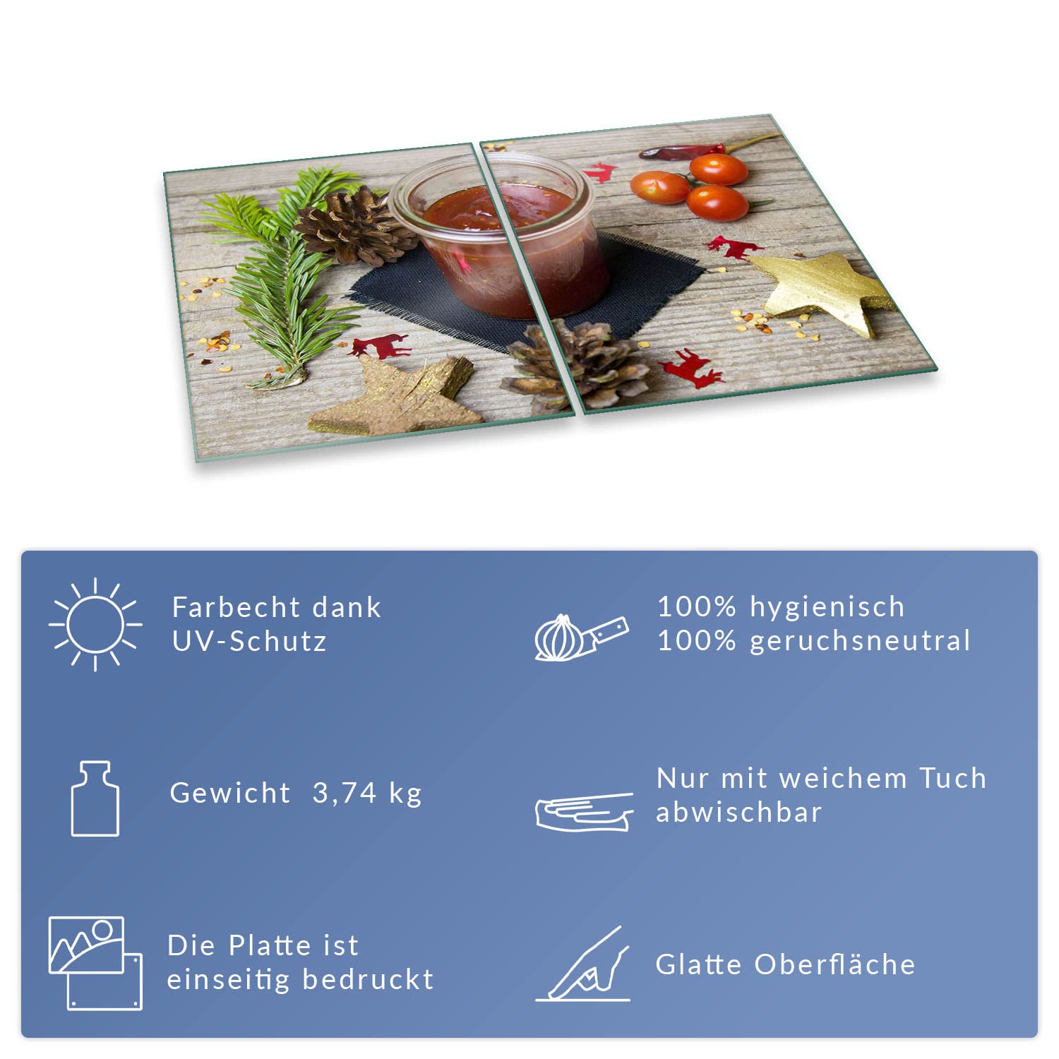 decorwelt Placa para Cubrir la vitrocerámica, 2 Piezas, 2 x 40 x 52 cm, para cocinas de inducción, Color marrón
