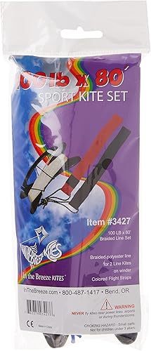 Miniatura 5 de In the Breeze Sport Kite Line Set, 50 lb by 80-Feet,3426