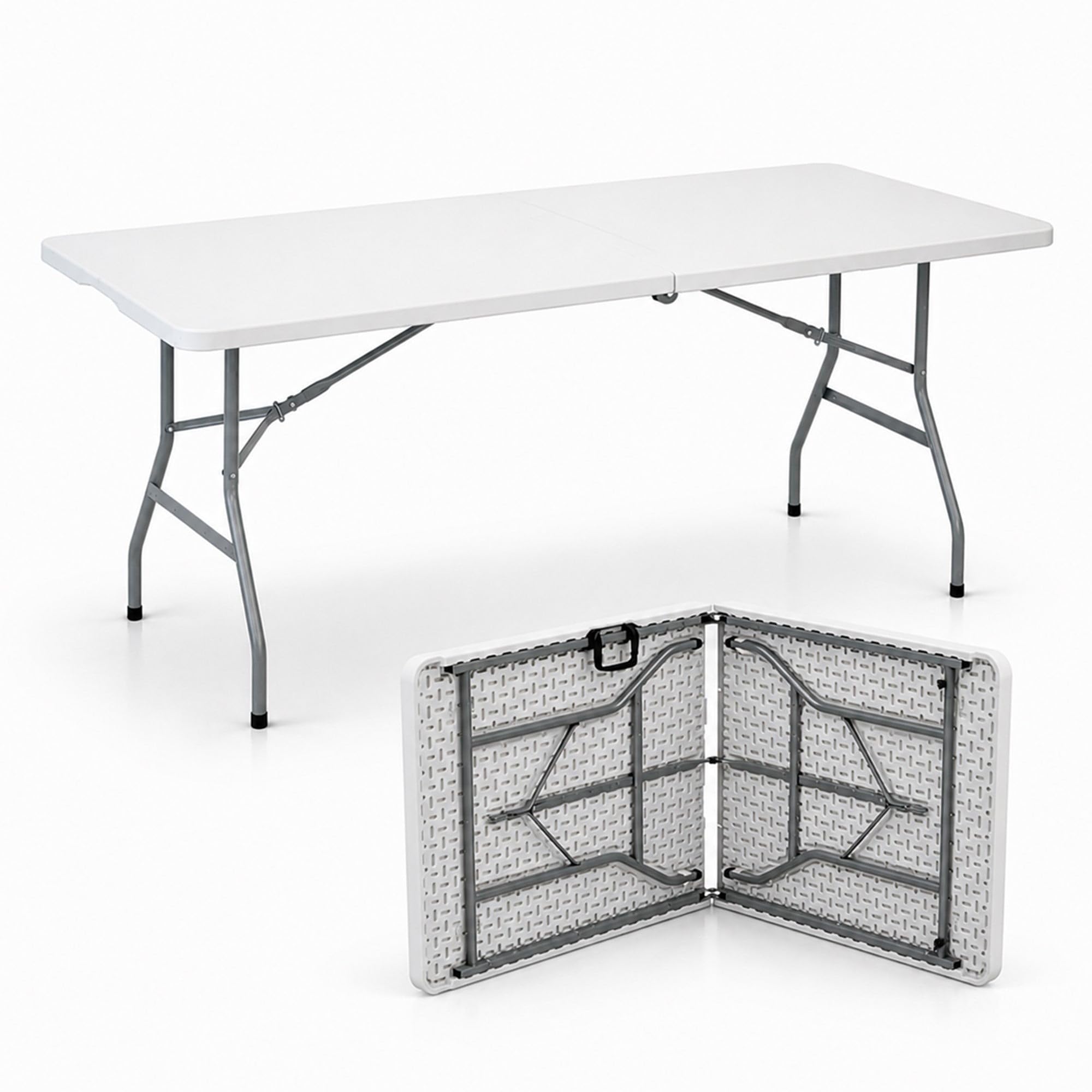 Oypla Heavy Duty Folding Catering Garden Trestle Table - 5ft, White