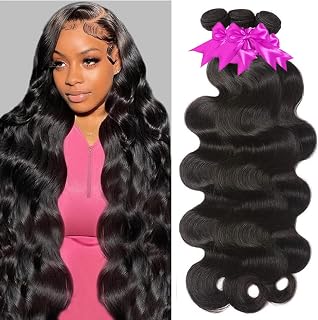 14A Body Wave Bundles Human Hair 20 22 24 Inch 3 Bundles 100% Unprocessed Brazilian Virgin Human Hair Bundles Soft And Thick No Shedding No Tangle True To Length
