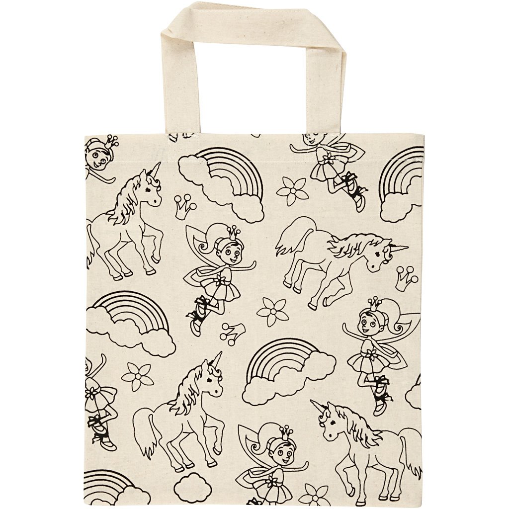 Shopping Bag, size 27,5x30 cm, 135 g/m2, light natural, unicorn, 1pc