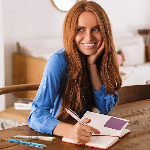 Miniatura 5 de Bolígrafo inspirador con purpurina y mensajes motivacionales 12 unidades con frases brillantes inspirador de metal con tinta negra estilo inspirador