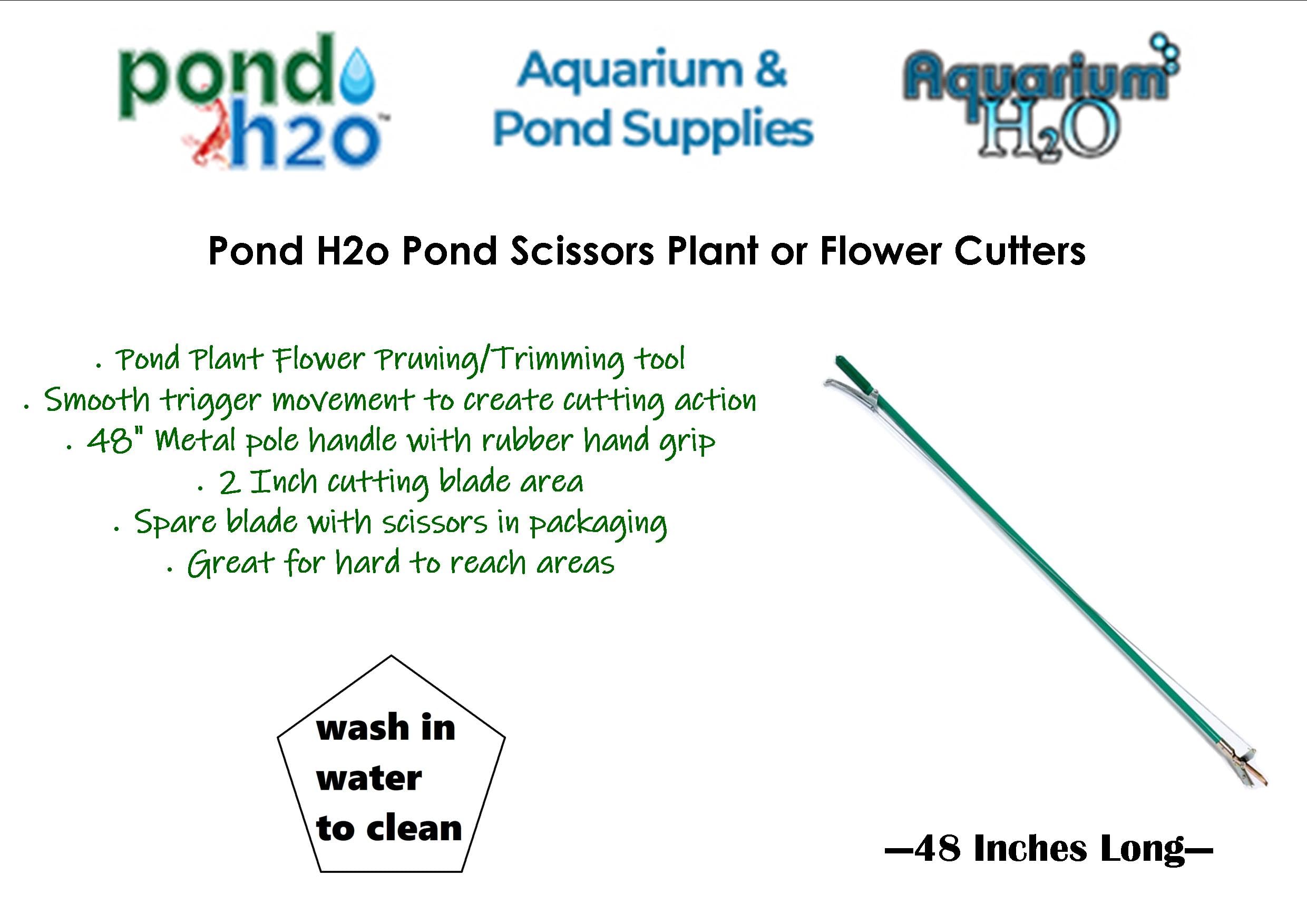 Pond Scissors on 48 Inch Long Pole, Pond Plant or Flower Trimming Tool for Easy Pond Maintenance, Water Garden Pond Clippers Plant Care