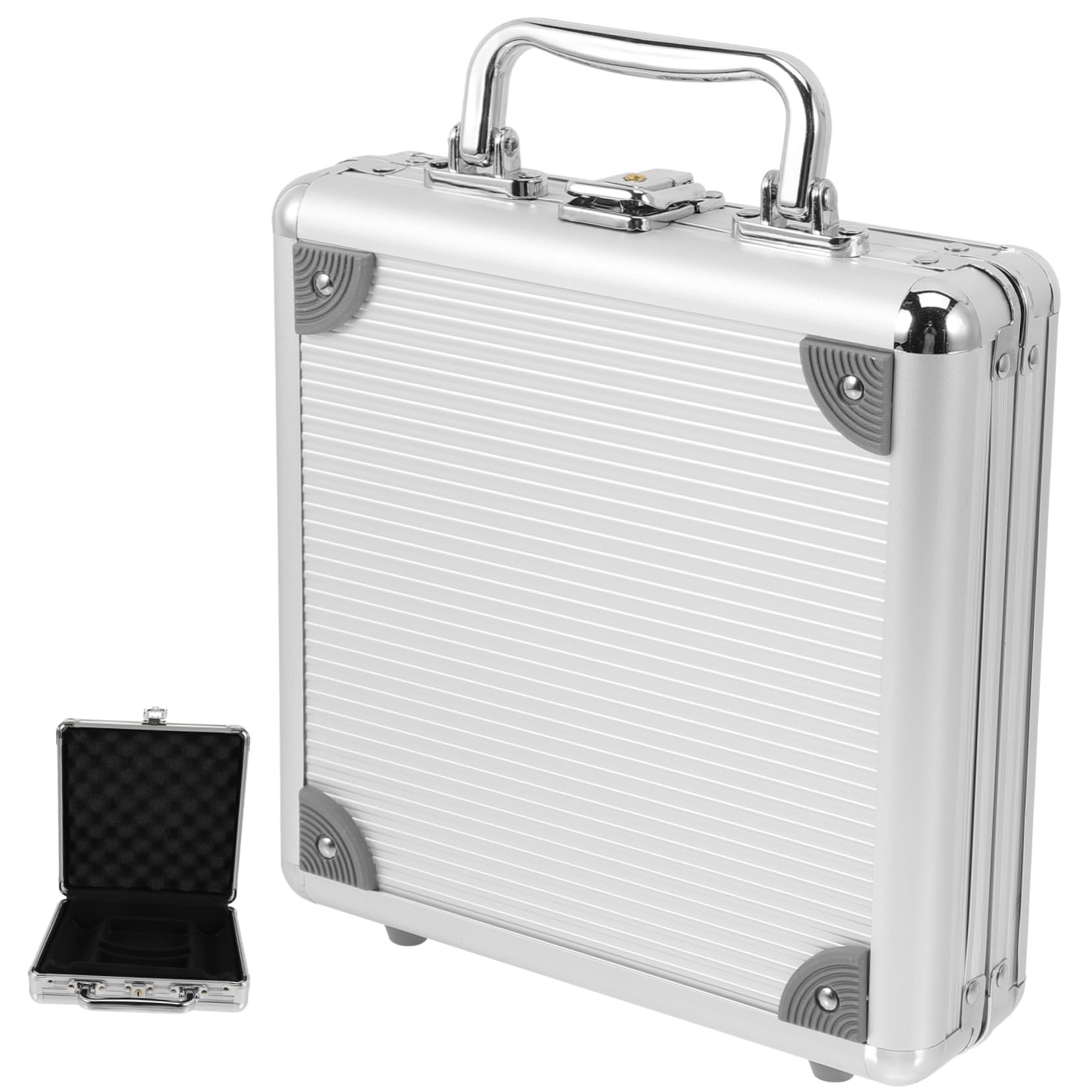 BESTonZON Étui en Alliage pour Jetons de Poker et Cartes, Portable Poignée, Capacité 100 Jetons, Protection Sécurisée, Mallette Compacte pour Jeux de Cartes et Poker Professionnel