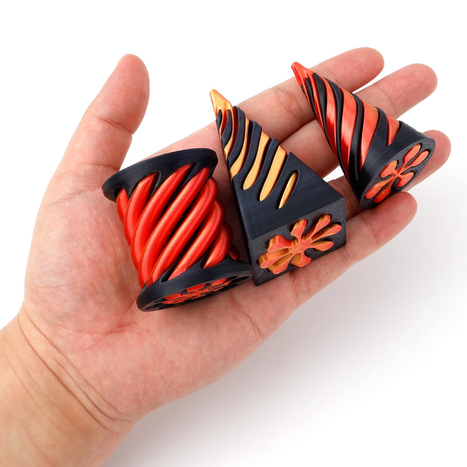 3pcs Cone Pass Through Sculpture, 3D Impossible Rotating Pyramid Pass Through Sculpture Passthrough Sculpture Desktop Spiral Cone Fidget Toys for Desktop Decoration Souvenir Gift - Image 4