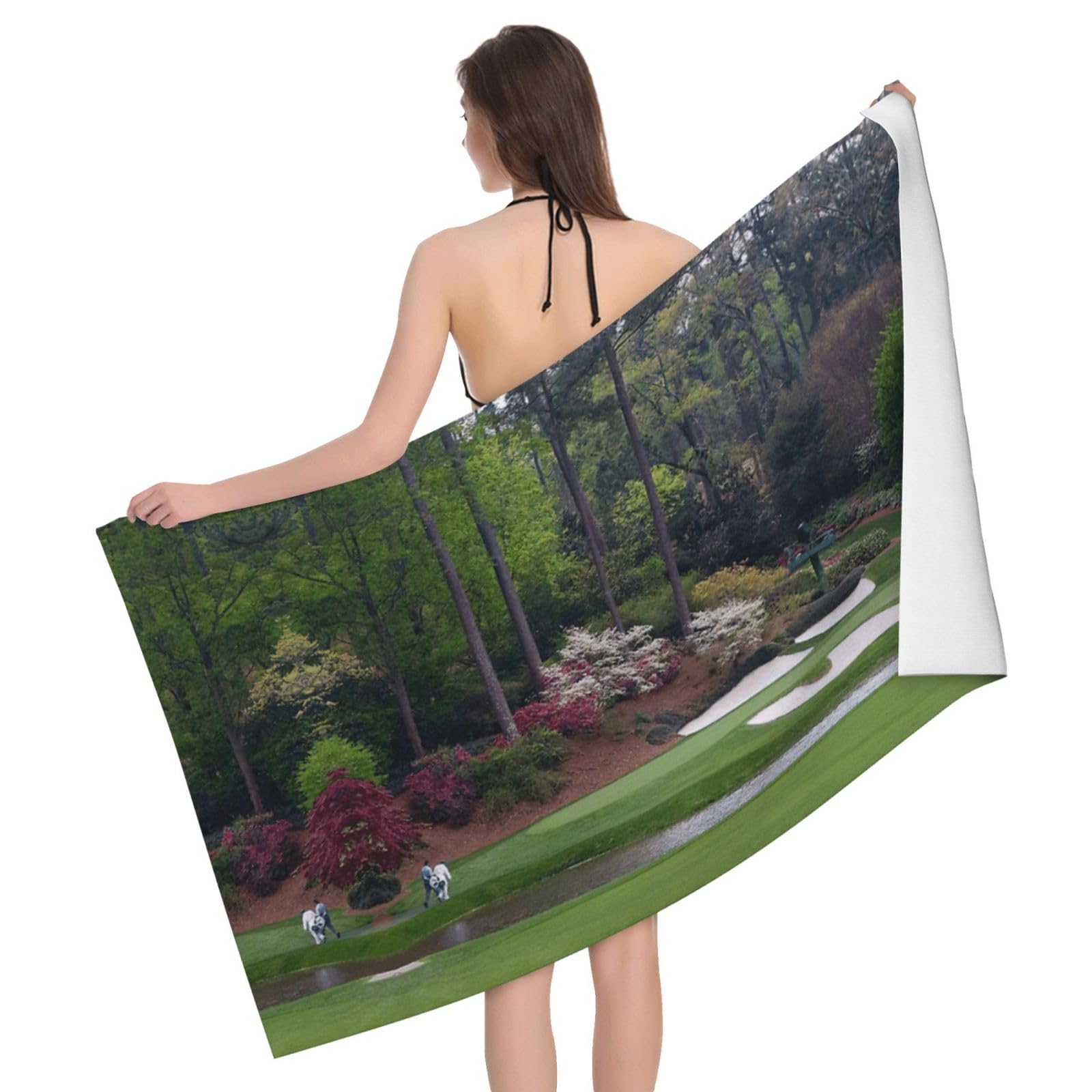 Serviette de bain en microfibre à séchage rapide et haute absorption motif golf 81x132cm