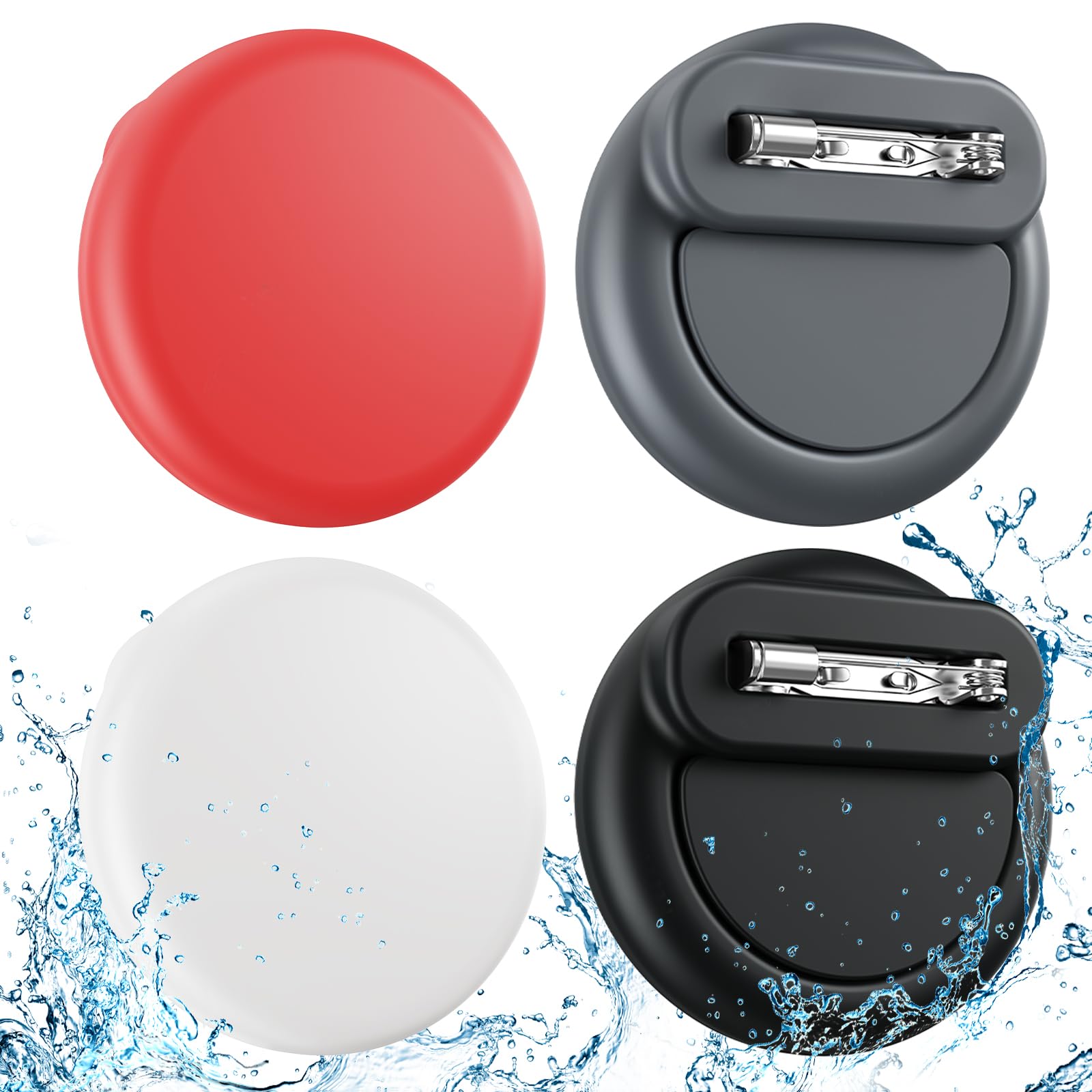 Compatible for AirTags- 4 Pack, AirTag Holder for Kids, Waterproof AirTag Hidden Kids Holder with Invisible Pin, for Kid, Elderly, Luggage, Clothing,