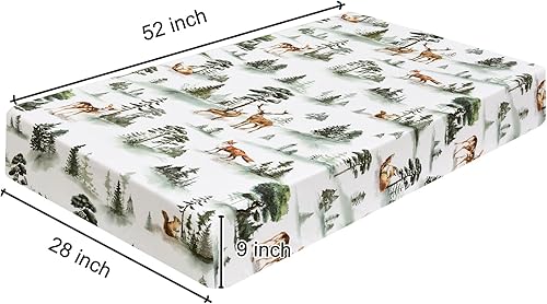 Miniatura 7 de PHF Paquete de 3 sábanas ajustadas suaves para cuna, sedosas, cómodas, transpirables, para niños y niñas, neutrales, 28 x 52 pulgadas, se adapta a