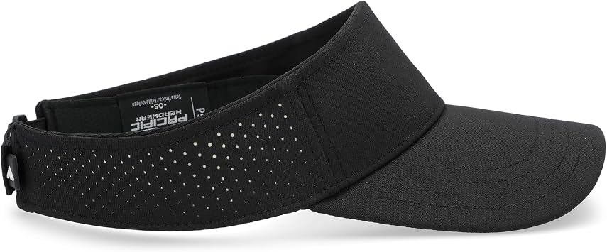 Pacific Headwear Perforated Visor Powered By Coolcore, Black/Vegas Gold, OS