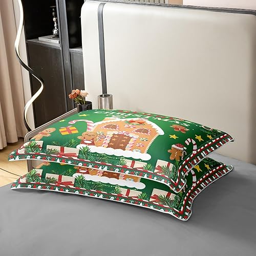 Miniatura 5 de Juego de funda de edredón de algodón de Navidad para niños, tamaño Queen, juego de ropa de cama de hombre de jengibre para niños, niñas,