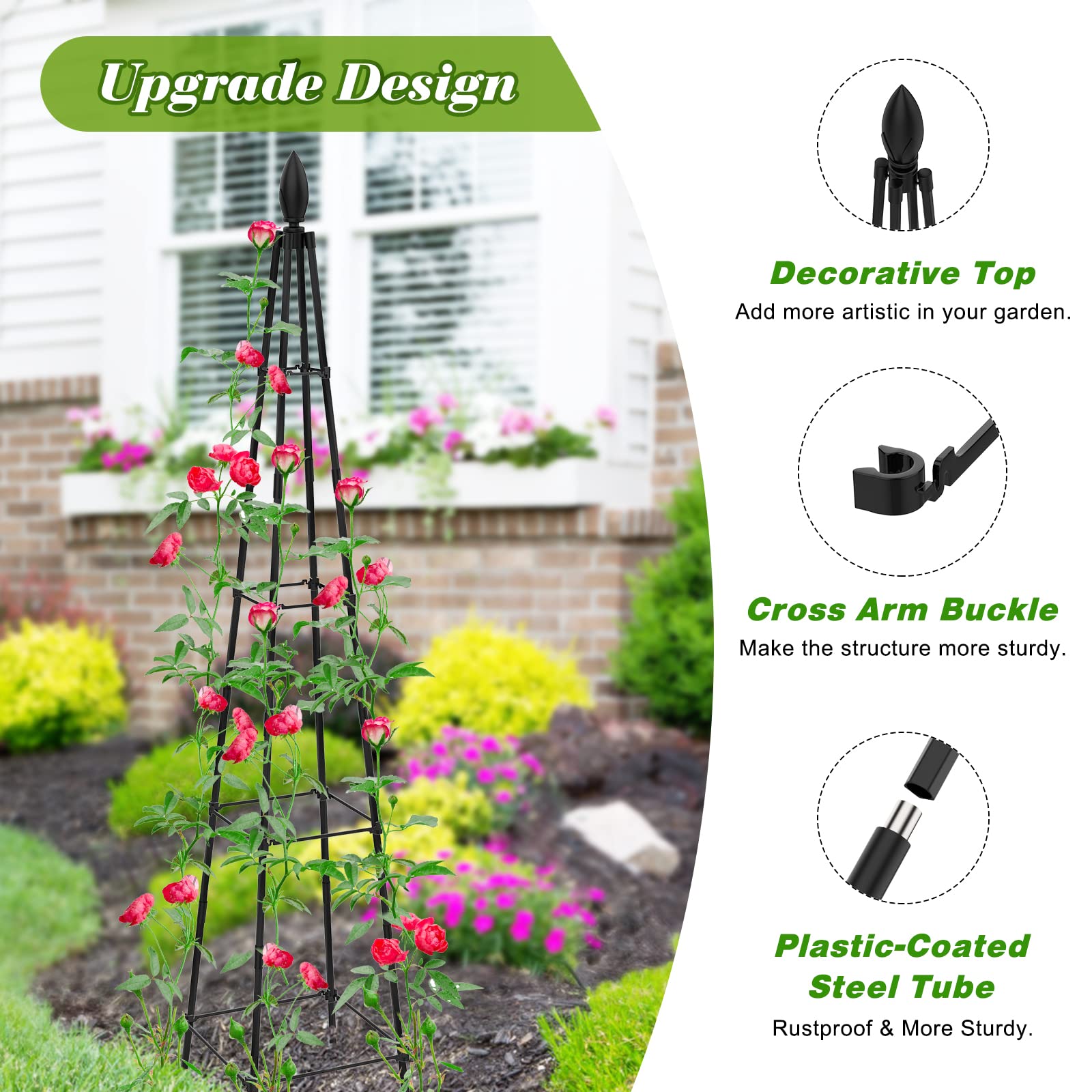 Jardin Vogelkäfig Pflanzenstütze 61 Cm Hoch – 2 Stück, Metall, Vintage-Gold, Für Pfingstrosen & Stauden