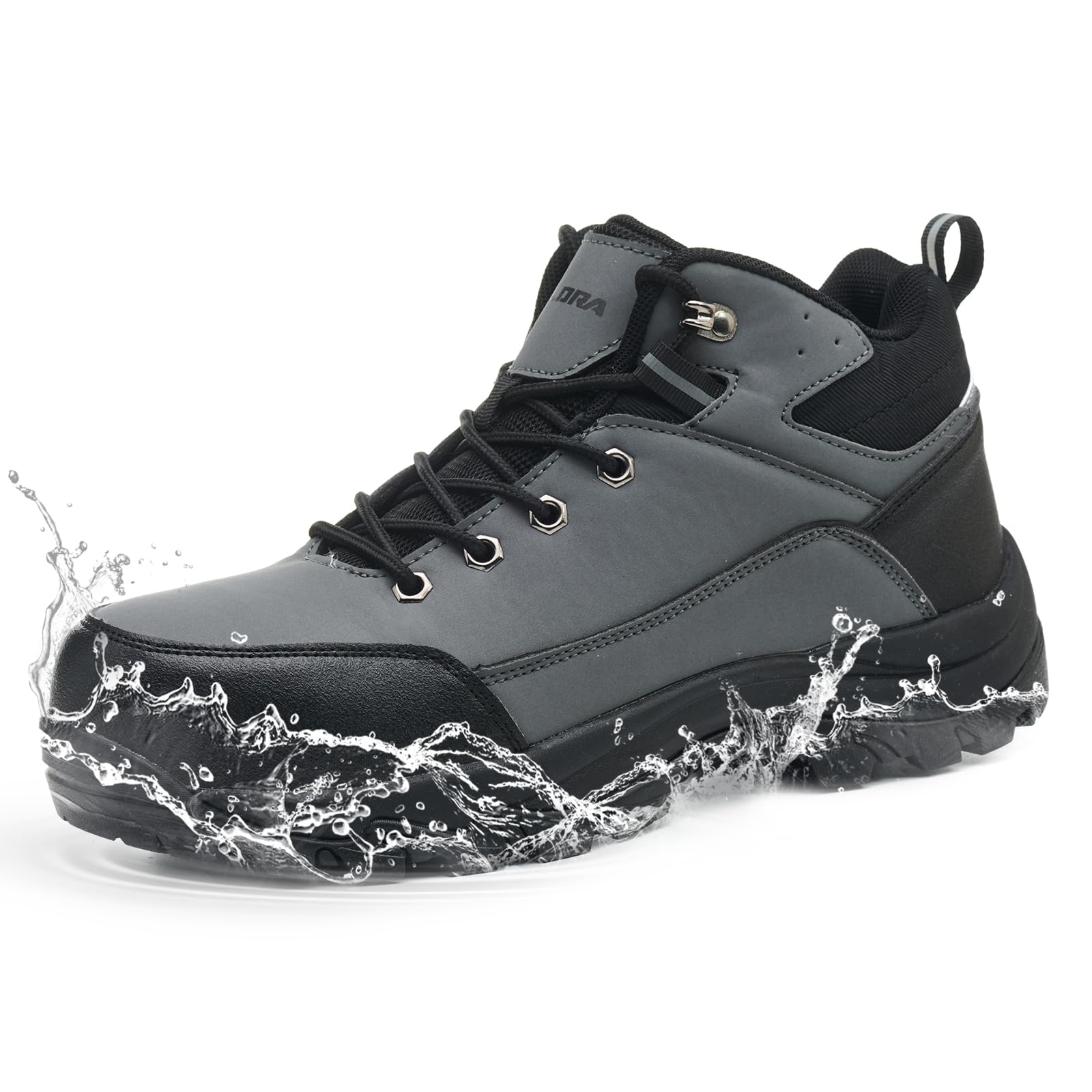 Waterproof Steel Toe Boots for Men Wide Width Non Slip Work Shoes Slip Resistant Safety Toe Sneakers Indestructible Construction Composite Toe Shoe Puncture Proof Footwear