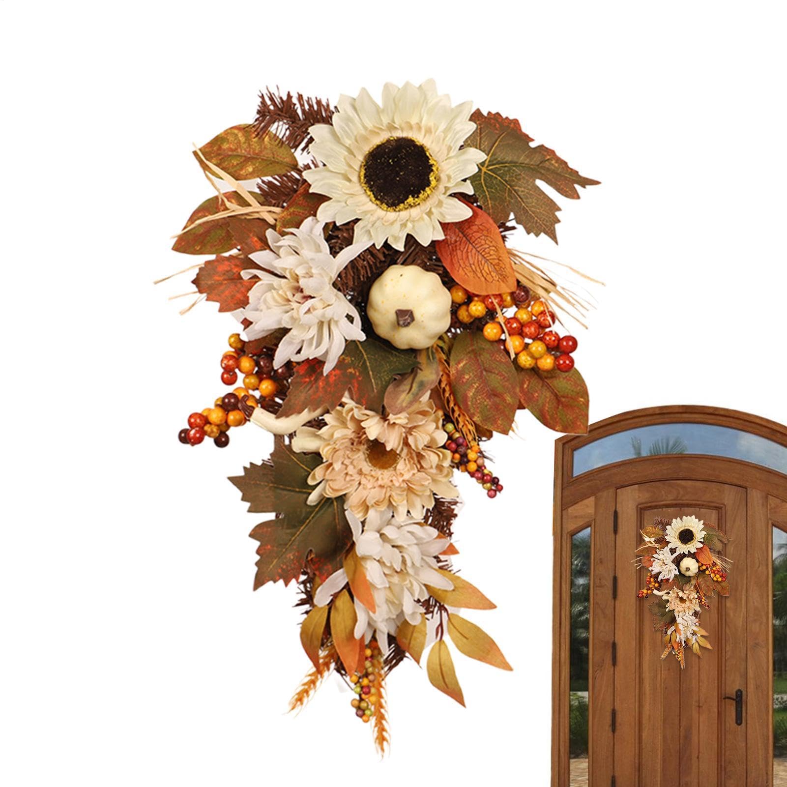 Guirnaldas florales artificiales de estilo campestre para puertas y paredes