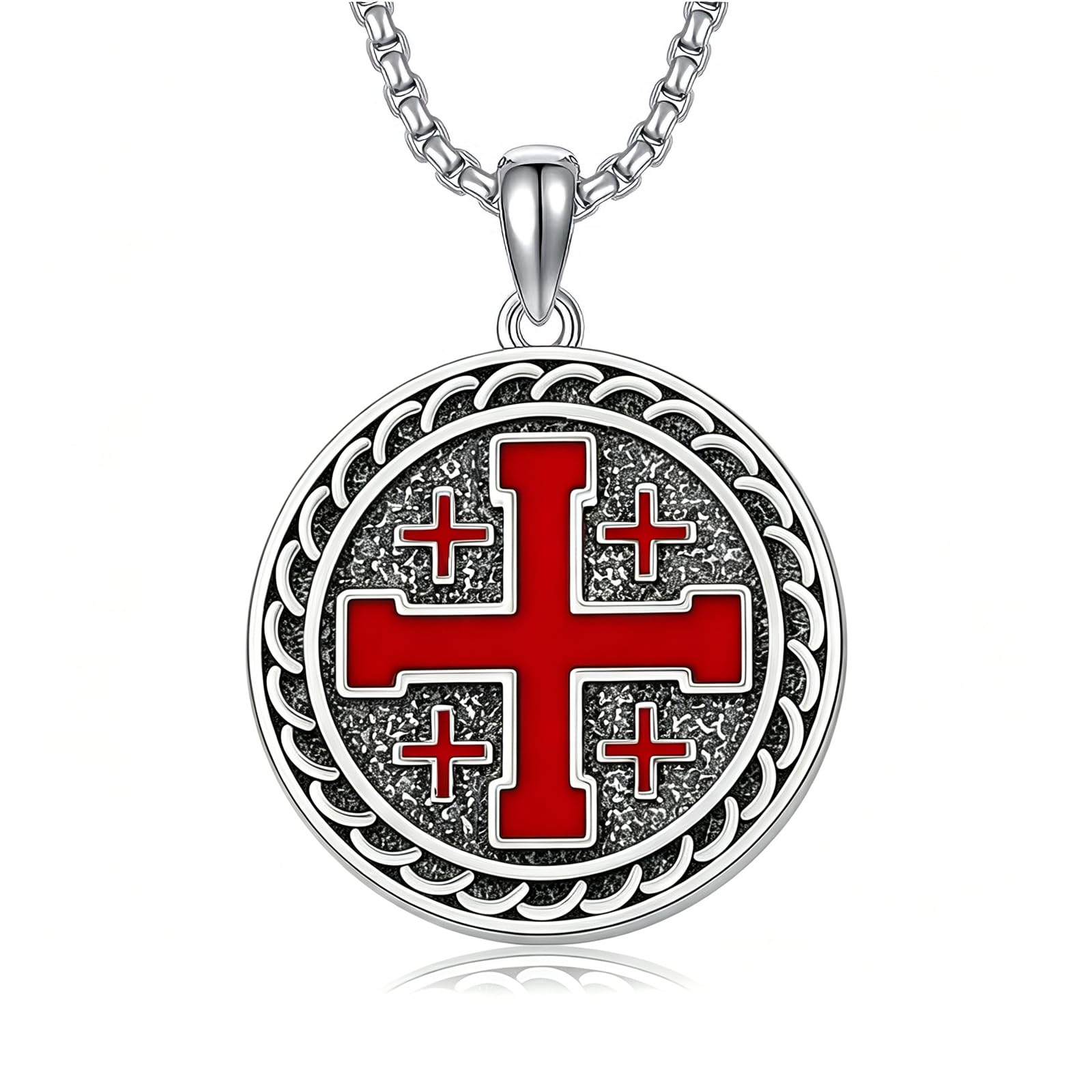 925 Sterling Silver Cross Pendant Necklace for Men Women Amulet Necklace Protection Jewelry Religious Gifts(With Gift Box)