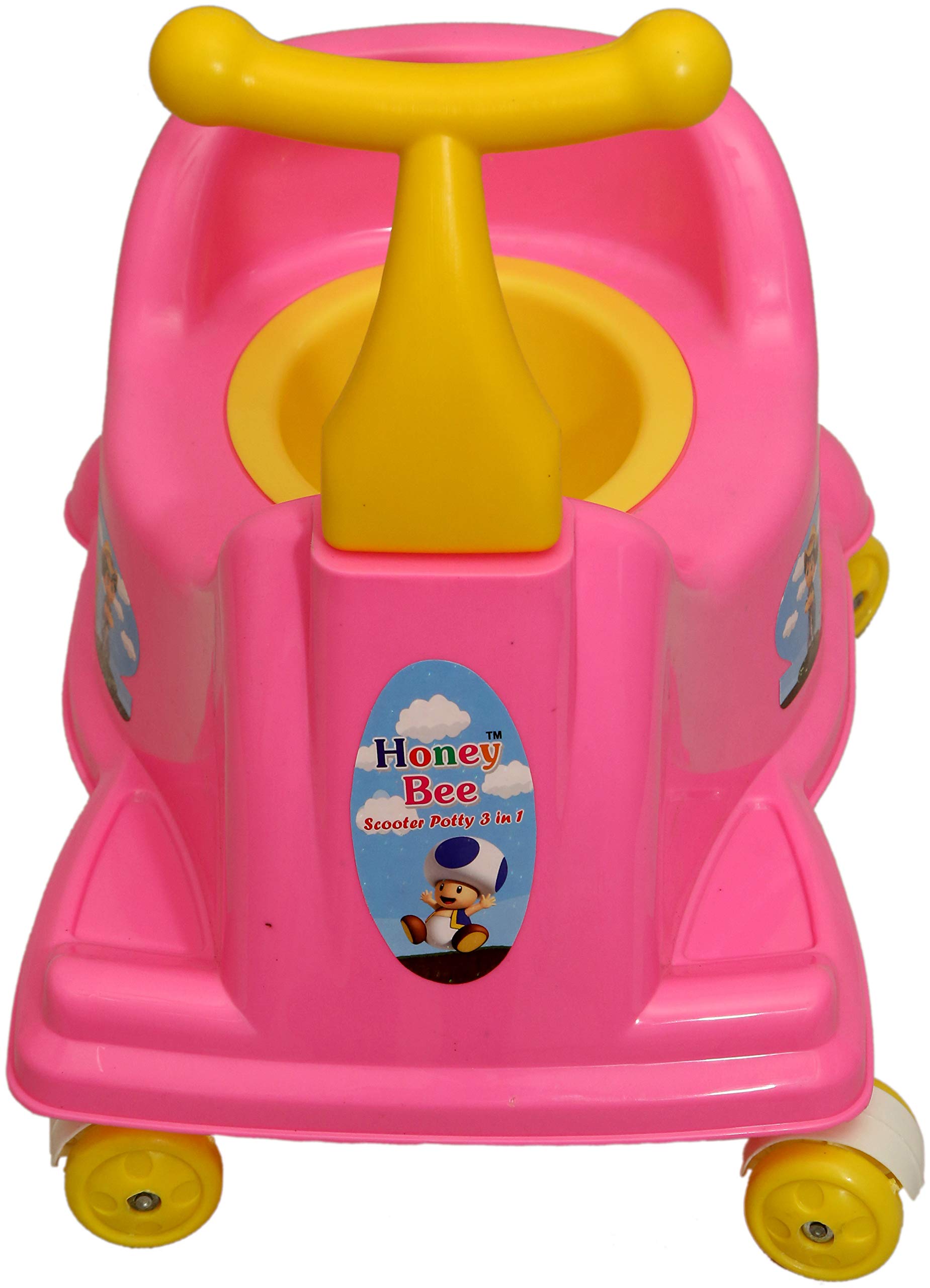 Goyal's Scooter Style Baby Potty Seat cum Rider With Wheel and Removable Bowl for Kids - Pink-picture-16