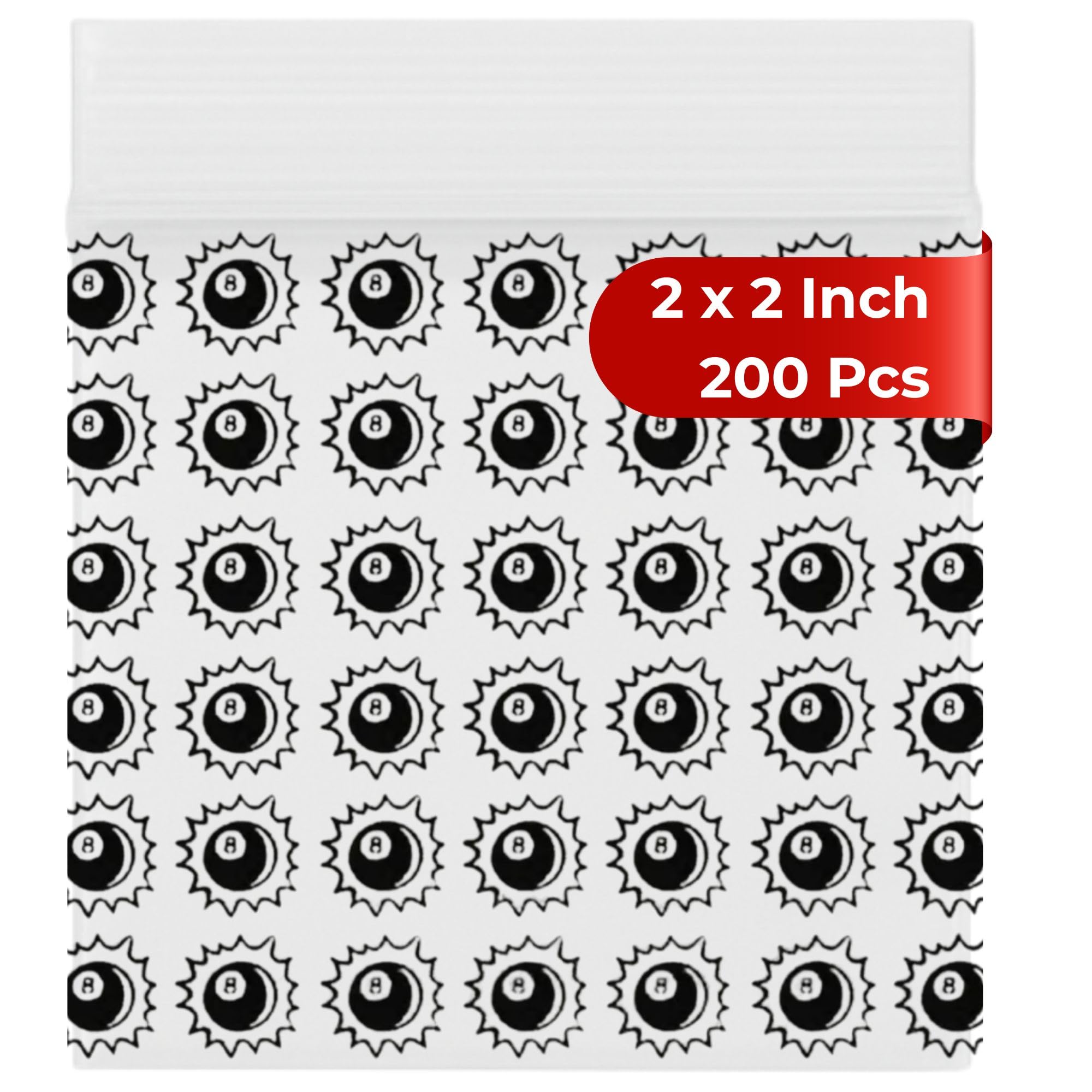 Grip Seal Bags Zip Lock Bags Resealable Plastic Bags Baggies (2x2 Inch (200 Pcs), Ball)