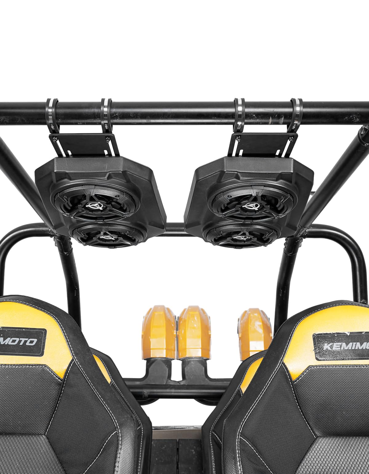 KEMIMOTO UTV Sound System 6.5 Inch Speakers UTV Sound Bar Overhead Stereo Bluetooth for UTVs Fits 1.625-1.9in Roll Cages Compatible with Can-Am X3 &amp; X3 Max, Polaris RZR XP 1000, Uforce