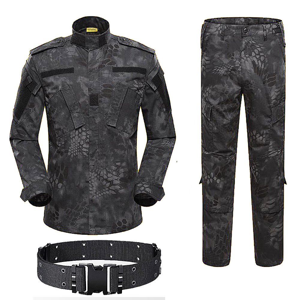 Hanstrong Gear Men's Typ Military Tactical Bdu Uniform Suit - Combat Hunting Shirt & Pants With Belt, Ripstop Scratch-Resistant Army Uniform For Airsoft, Paintball, Outdoor Activities (, S)