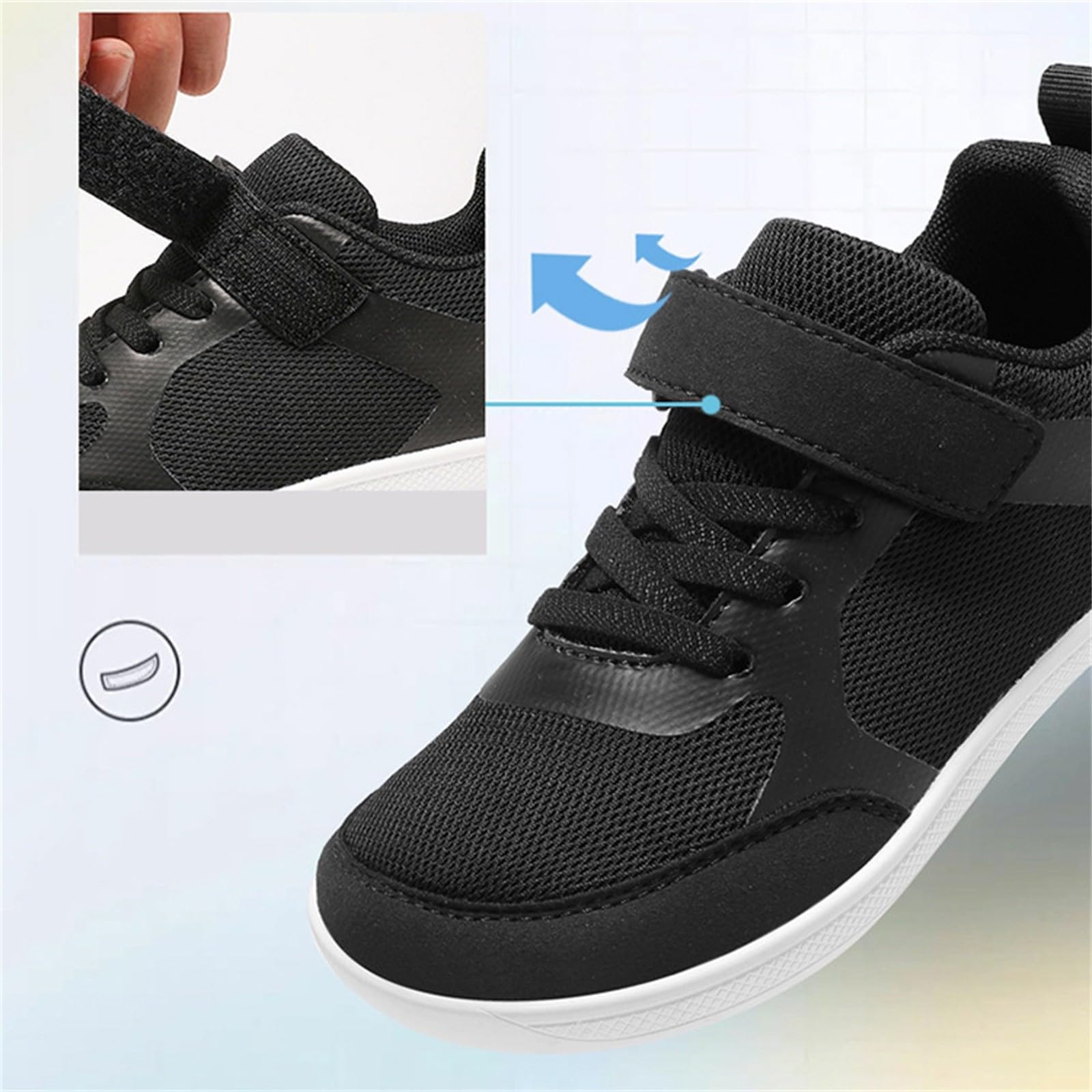 Kids Boys Girls Hiking Shoes Lace-Up Low Top Lightweight Breathable Athletic Sneakers Non-Slip Sole Sports Shoes (Black, 10.5 Little Child)