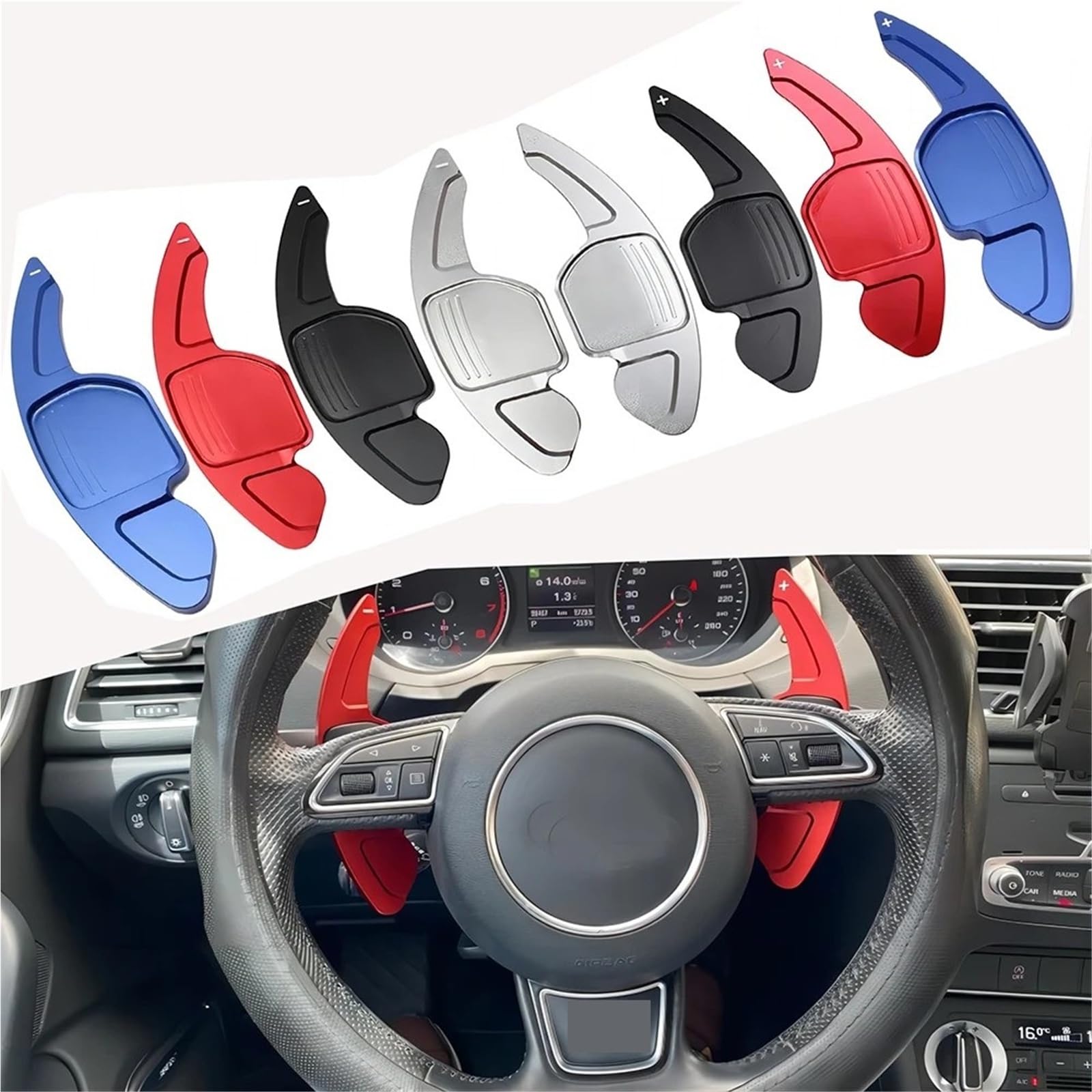 Extension De Palette De Changement De Vitesse Pour Audi Pour TT TTS MK2 8J A5 S5 Coupé A4 B8 A3 8P S3 Q5 A8 R8 Shift Paddle Extension(Black)