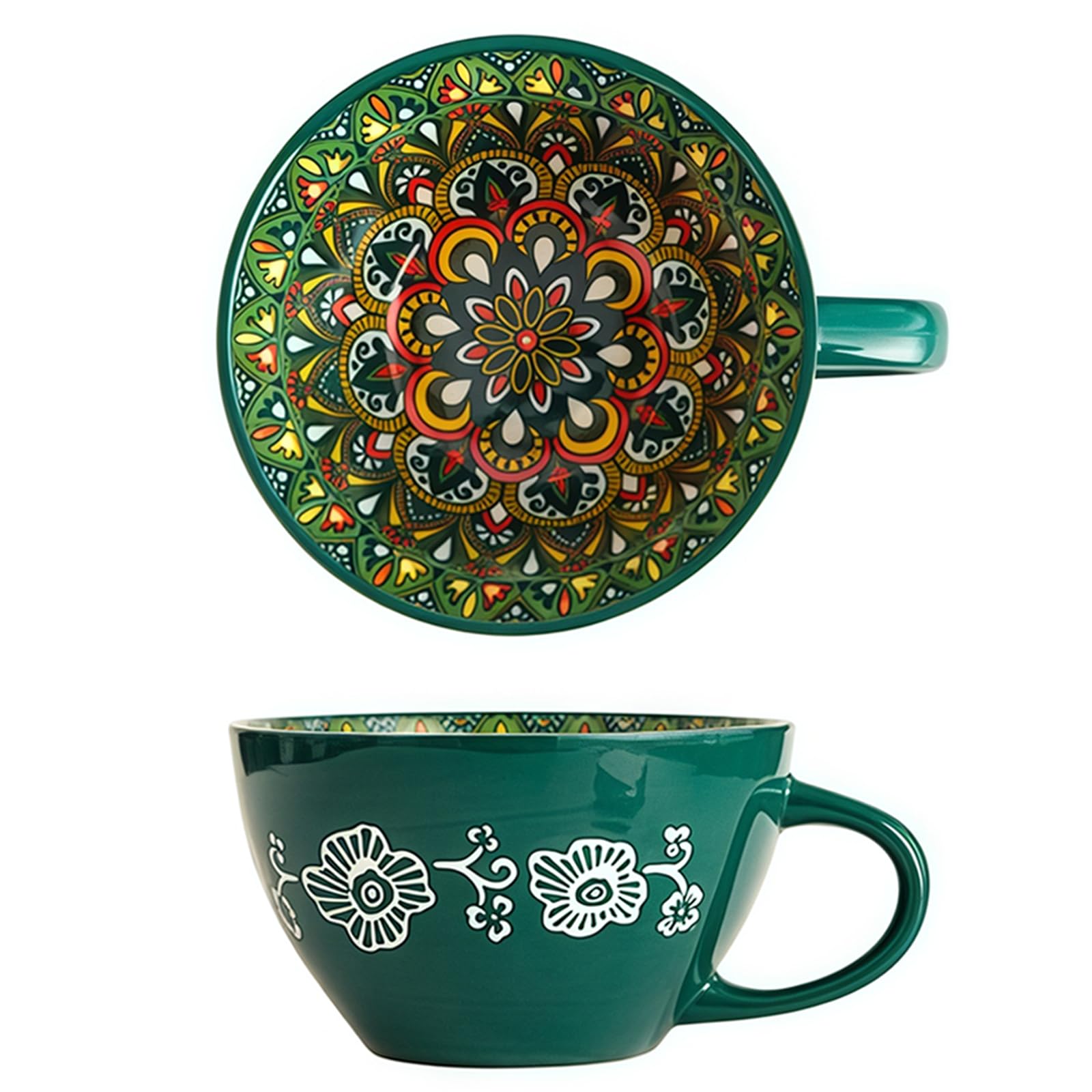 Jaamyears Bouillon Cups, Soup Bowls with Handles, 400ml Microwave Soup Mug for Breakfast, Milk, Desserts, Oatmeal