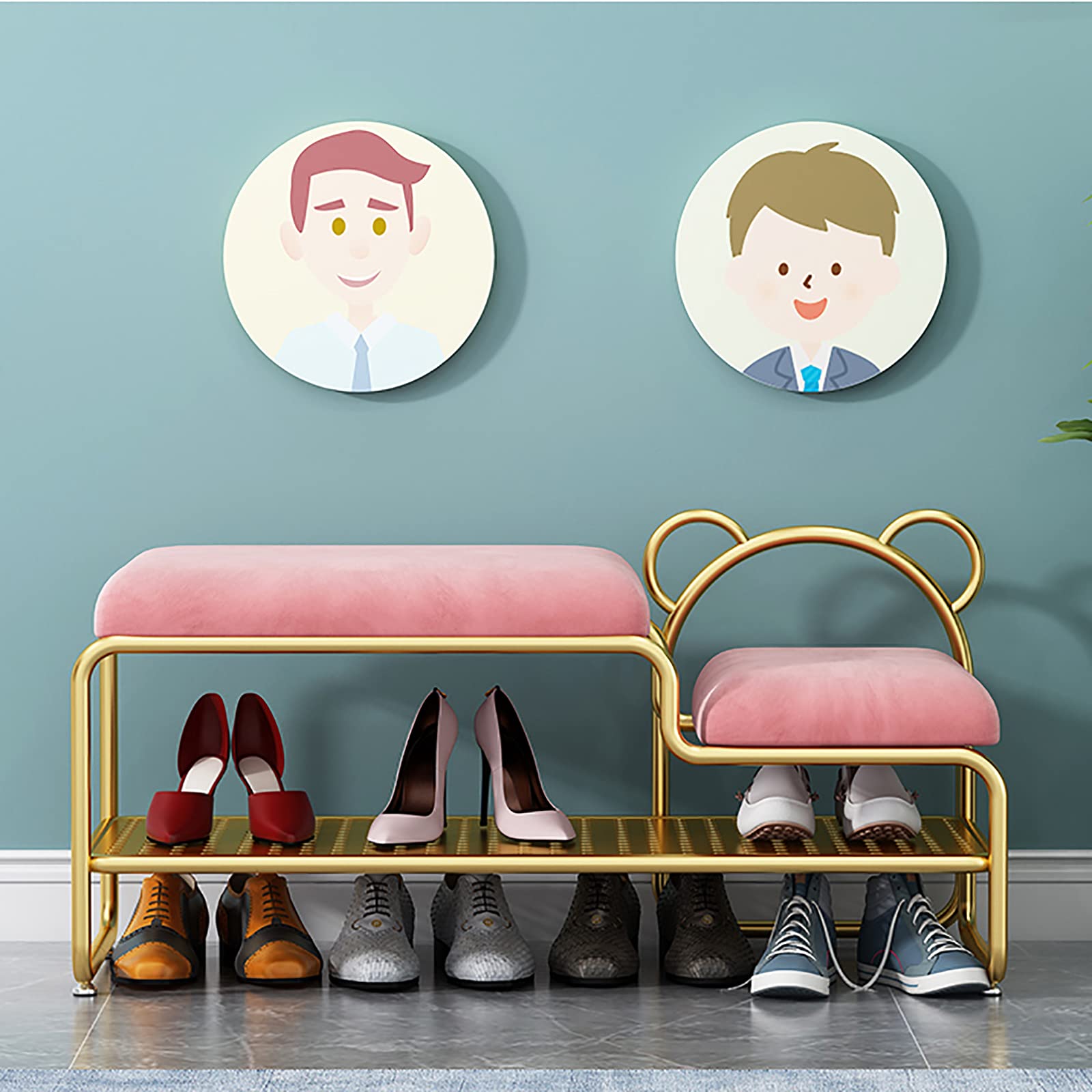 Sièges de rangement rembourrés et banc à chaussures moderne pour entrée