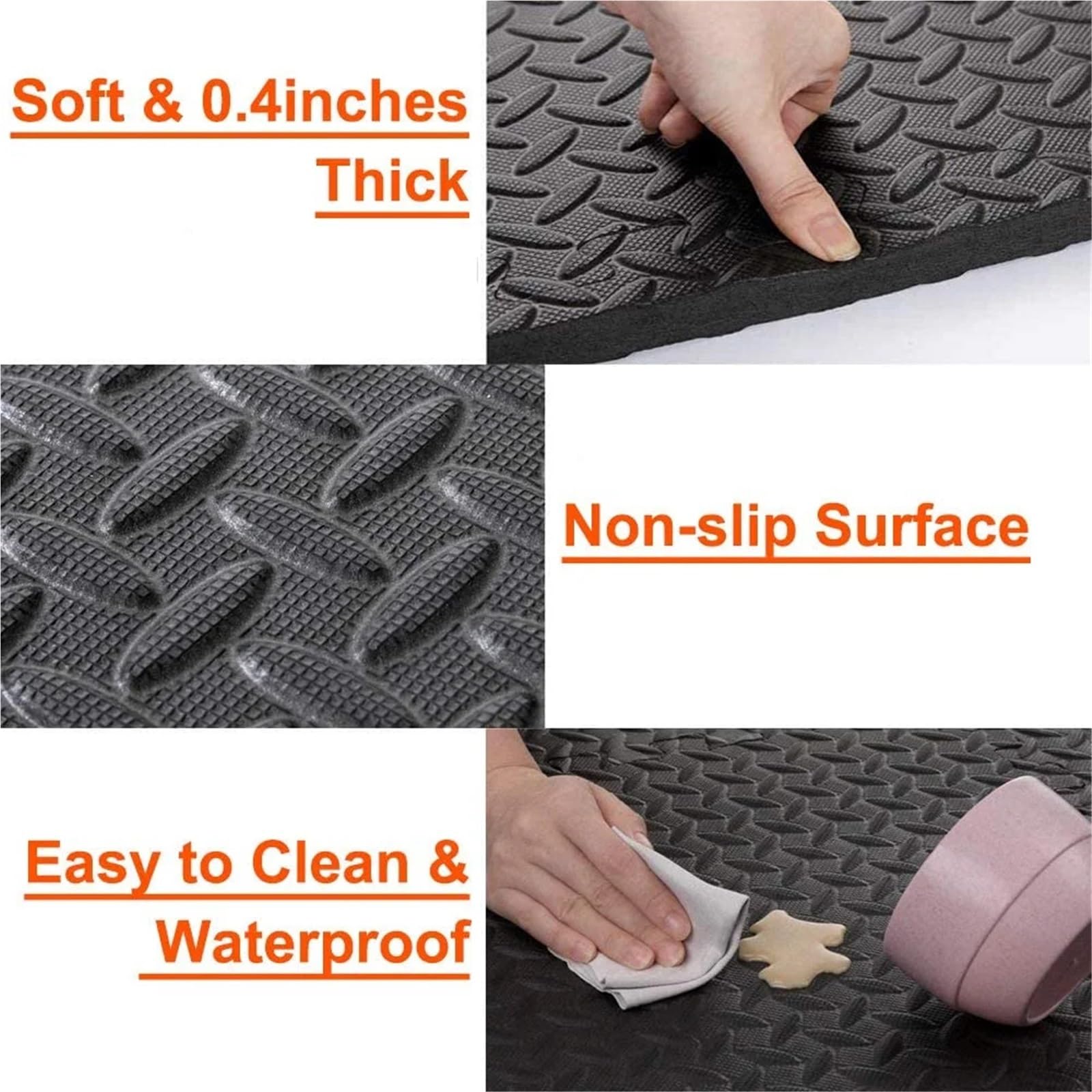 Esterilla Fitness Puzzle Colchoneta de Gimnasio Eva Puzzle Gimnasio Suelo Sala de Deportes Colchoneta de Espuma Juego de Espuma Enclavamiento Fitness(Gray,24pcs-30x30cm)