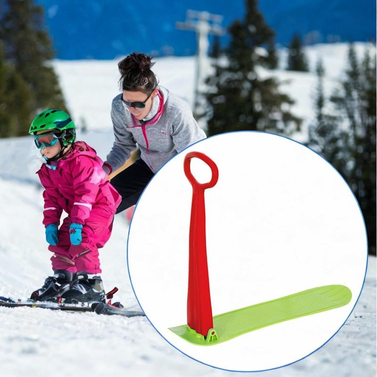 Luge à Neige, Patin à Neige Compact et Portable, Planche à Neige avec Guidon pour 4 Ans et Plus, Extérieur