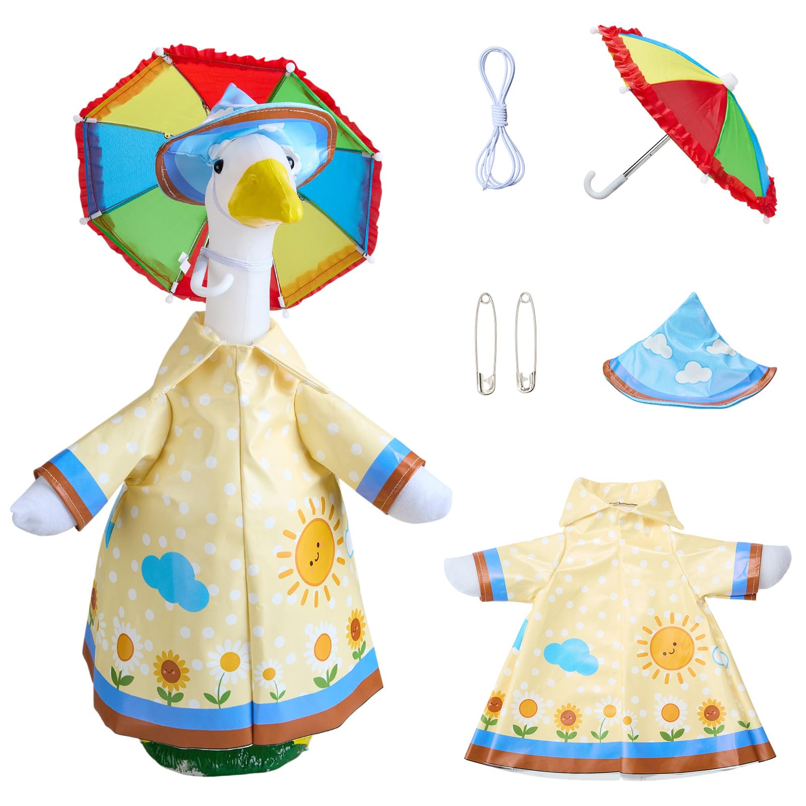 HUAAPLEVLA Raincoat Porch Goose Outfit 23 Inch for Geese Costume, Yellow — image 1