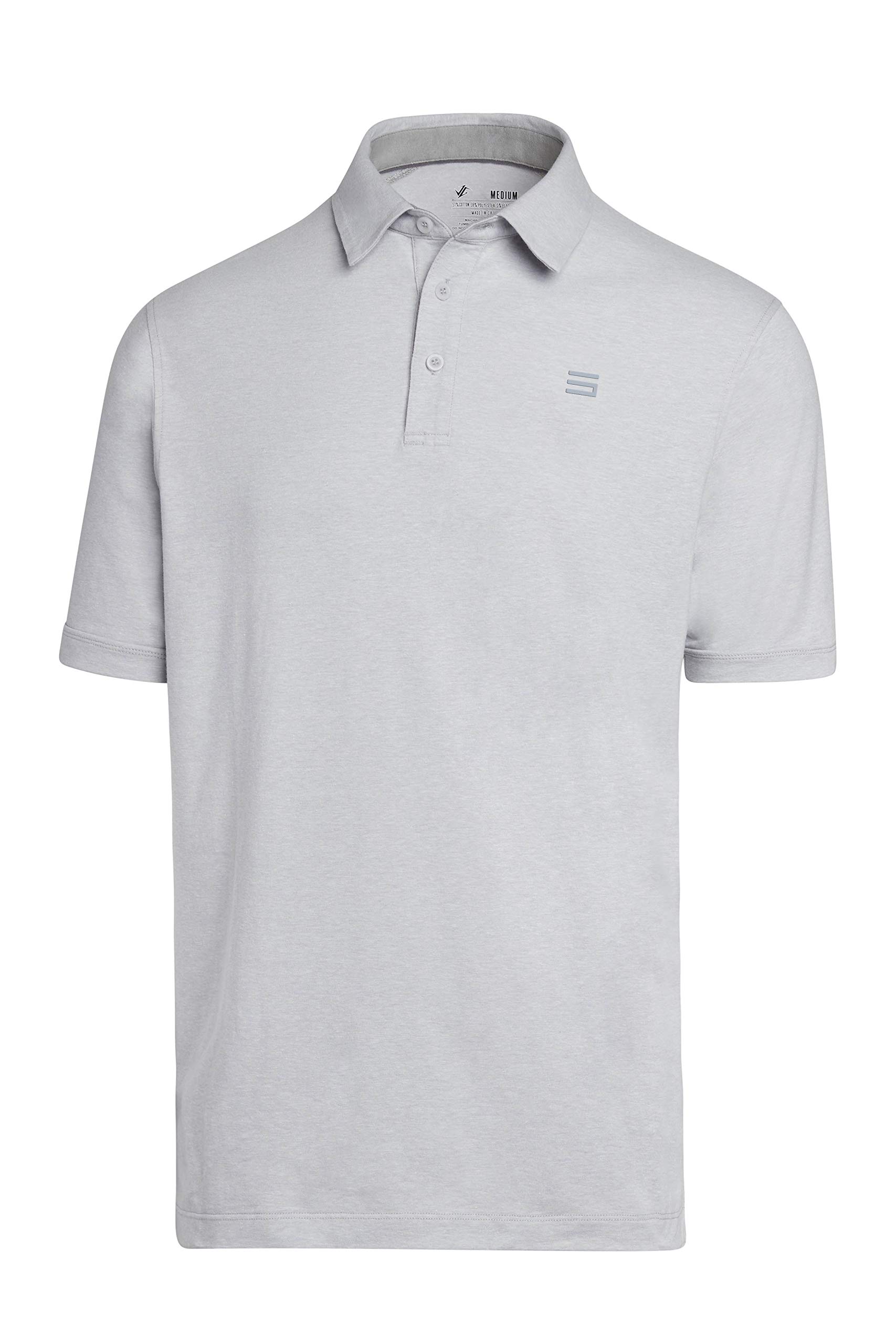 Three Sixty SixGolf Polo Shirts for Men - Dry Fit Collared Golf Polos - Lightweight and Breathable, Stripe Design