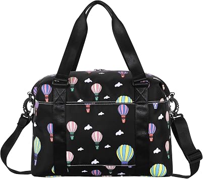 HUA ANGEL Travel Duffel Bag Sports Tote Gym Bag Shoulder Weekender Overnight Bag for Women Foldable Carry On Luggage Bag