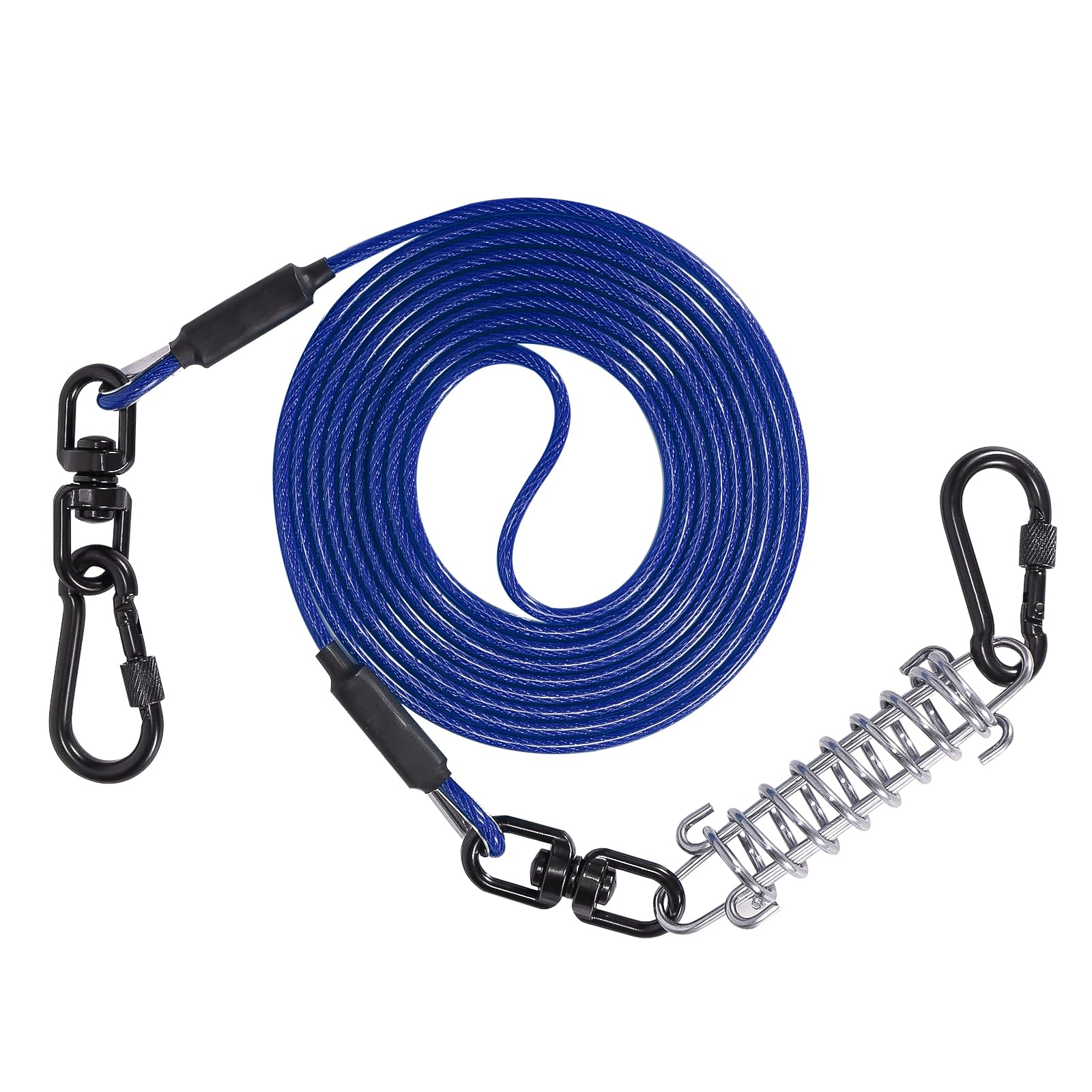 Dog Tether For Yard Dog Chain Pet Tie Out Cable For Dogs, Runner Cable With  Swivel Hook And Shock Spring, Leash Run Tether For Yard Outdoor And Camping  (Silvery, 4MM*20FT Dog Tie