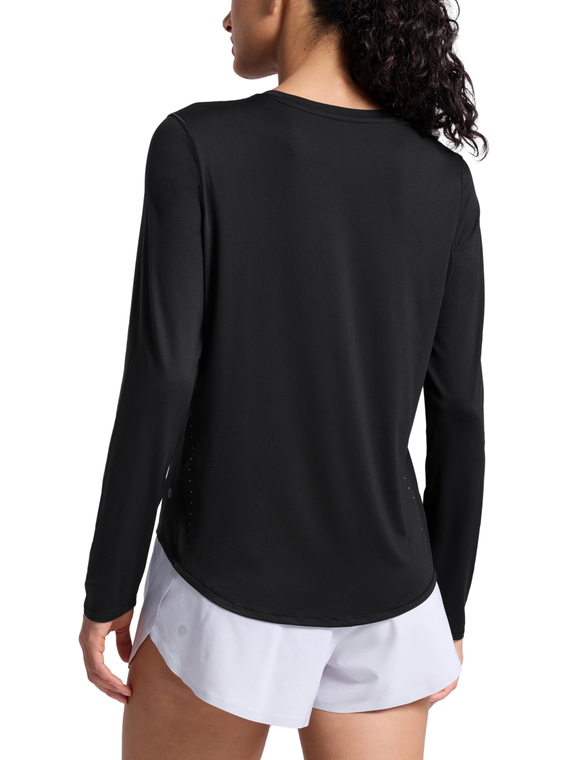 CRZ YOGA Lightweight Workout Long Sleeve Shirts for Women - Gym Running Fall Athletic Training T-Shirts High Neck Tops