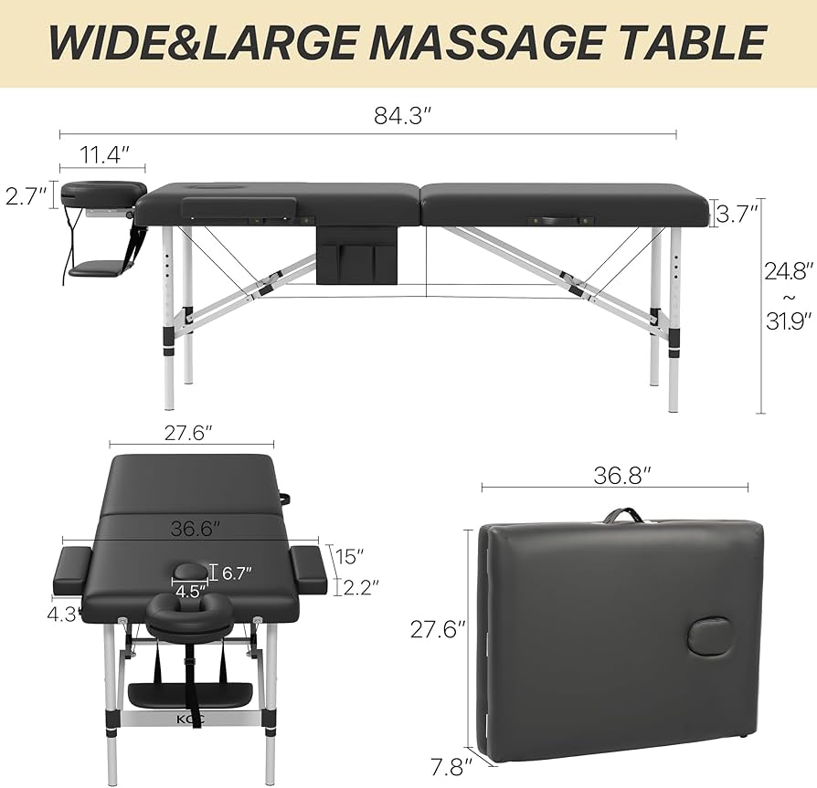 Amazon.com: KCC Memory Foam Massage Table Premium Portable
