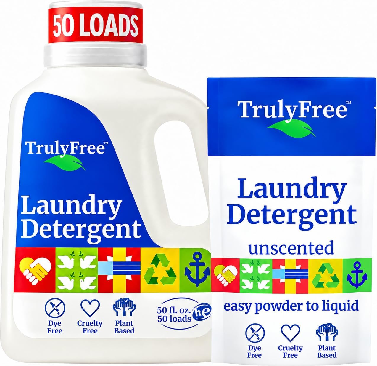 Truly Free Laundry Wash Detergent for Sensitive Skin, Gentle & Safe for Baby ...