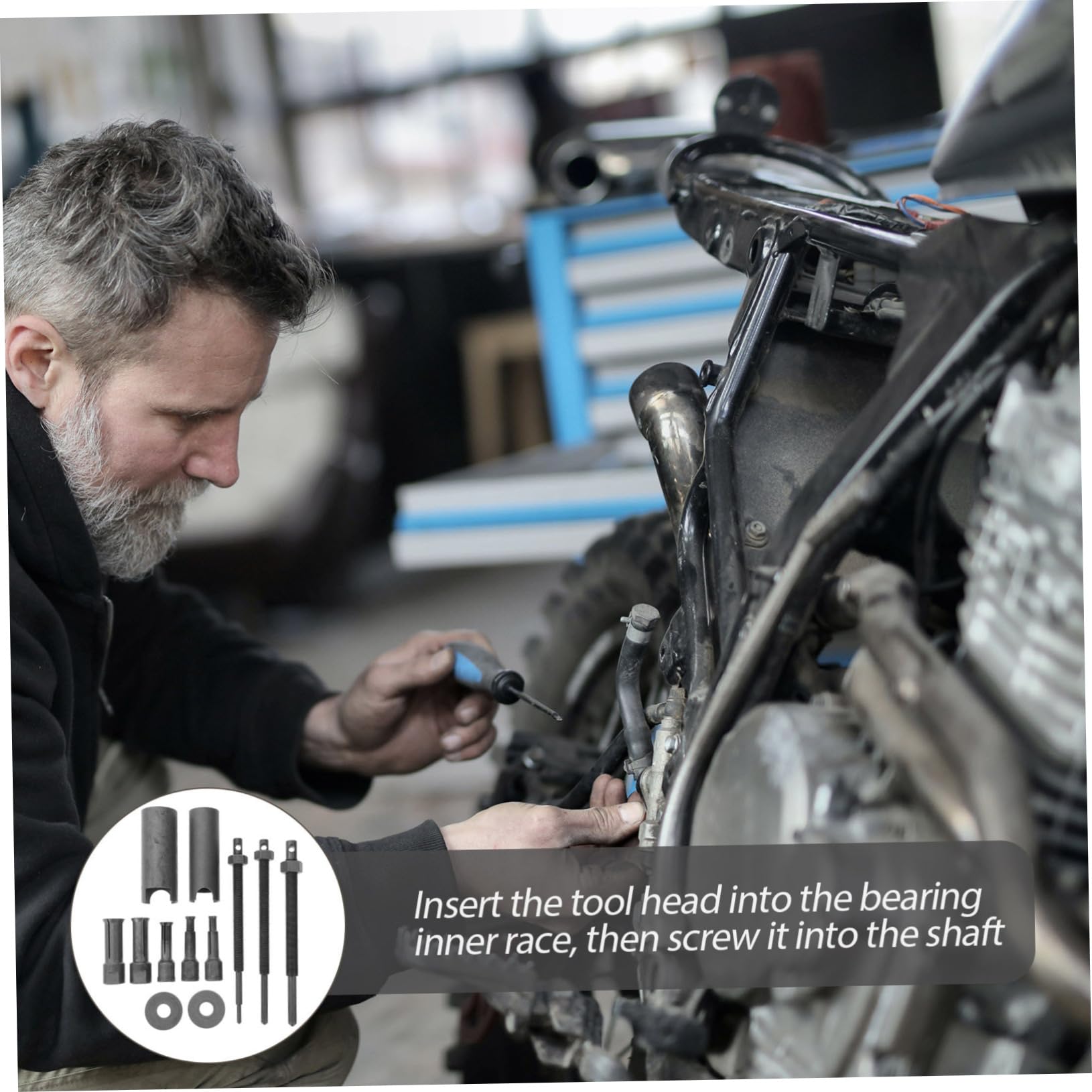 Cabilock 1 Set Motorcycle Bearing Removal Tool Bearing Disassembly Puller Kit for Easy and Efficient Durable Construction for Mechanics and Enthusiasts