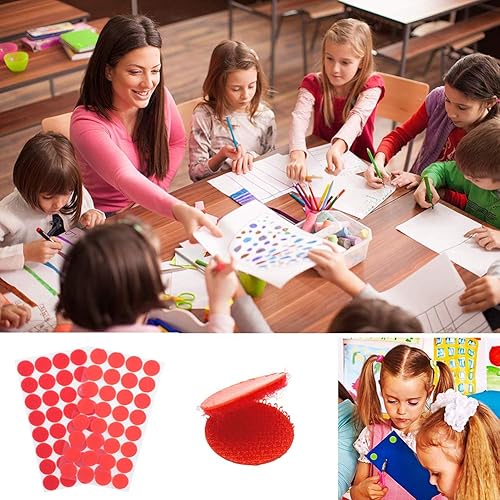 Miniatura 5 de 128 pares de puntos redondos autoadhesivos de 1 pulgada con gancho y bucle, tiras adhesivas en la parte posterior, cierre de tela, peso ligero (rojo)