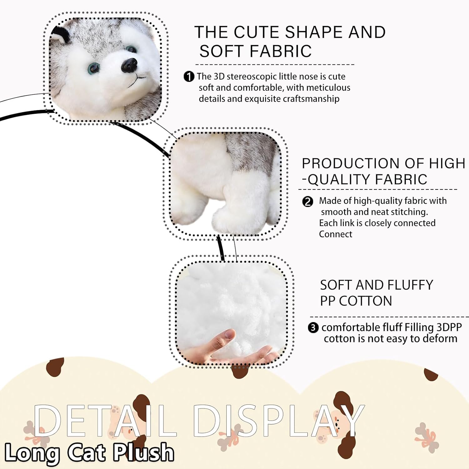 CHELEI2019 2PCS 7.9" Husky Stuffed Animal Stuffed Husky Dog Plush Toy Gifts for Kids - Image 3